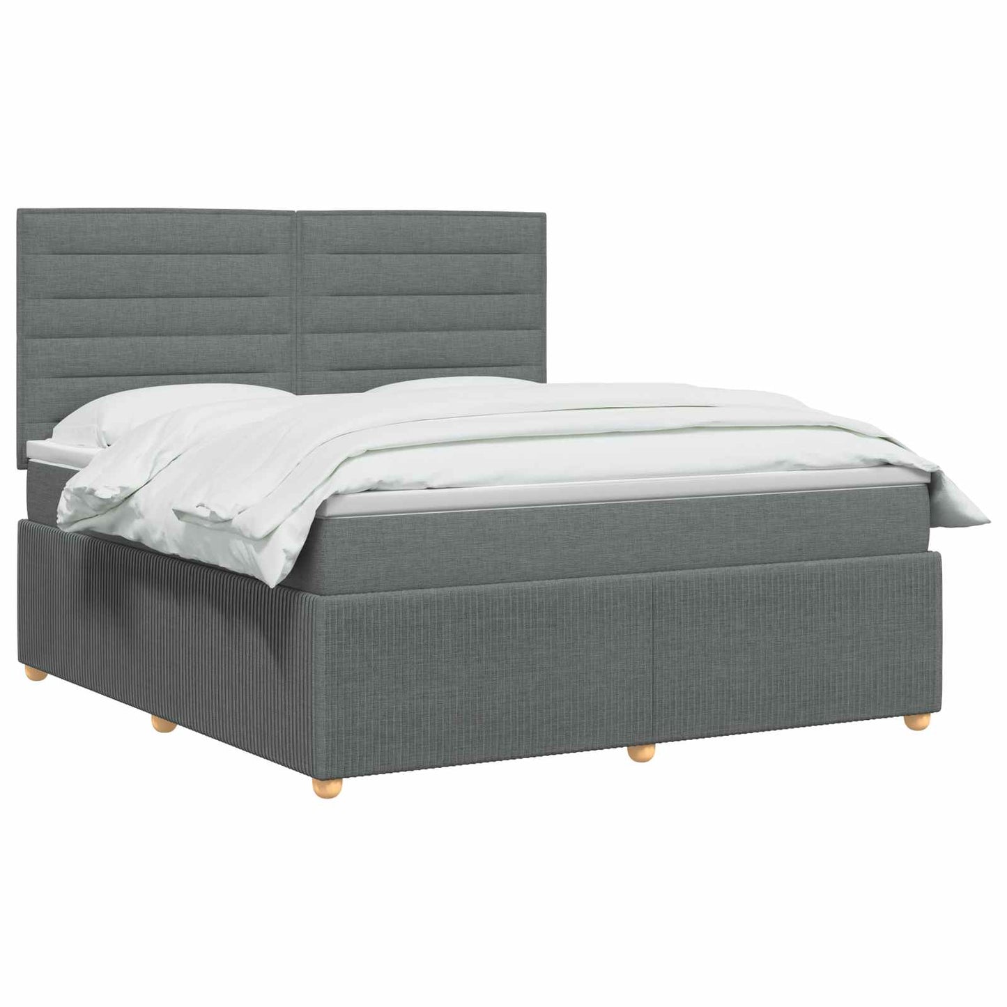 vidaXL Κρεβάτι box spring με στρώμα Σκούρο Γκρι 180 x 200 cm Ύφασμα