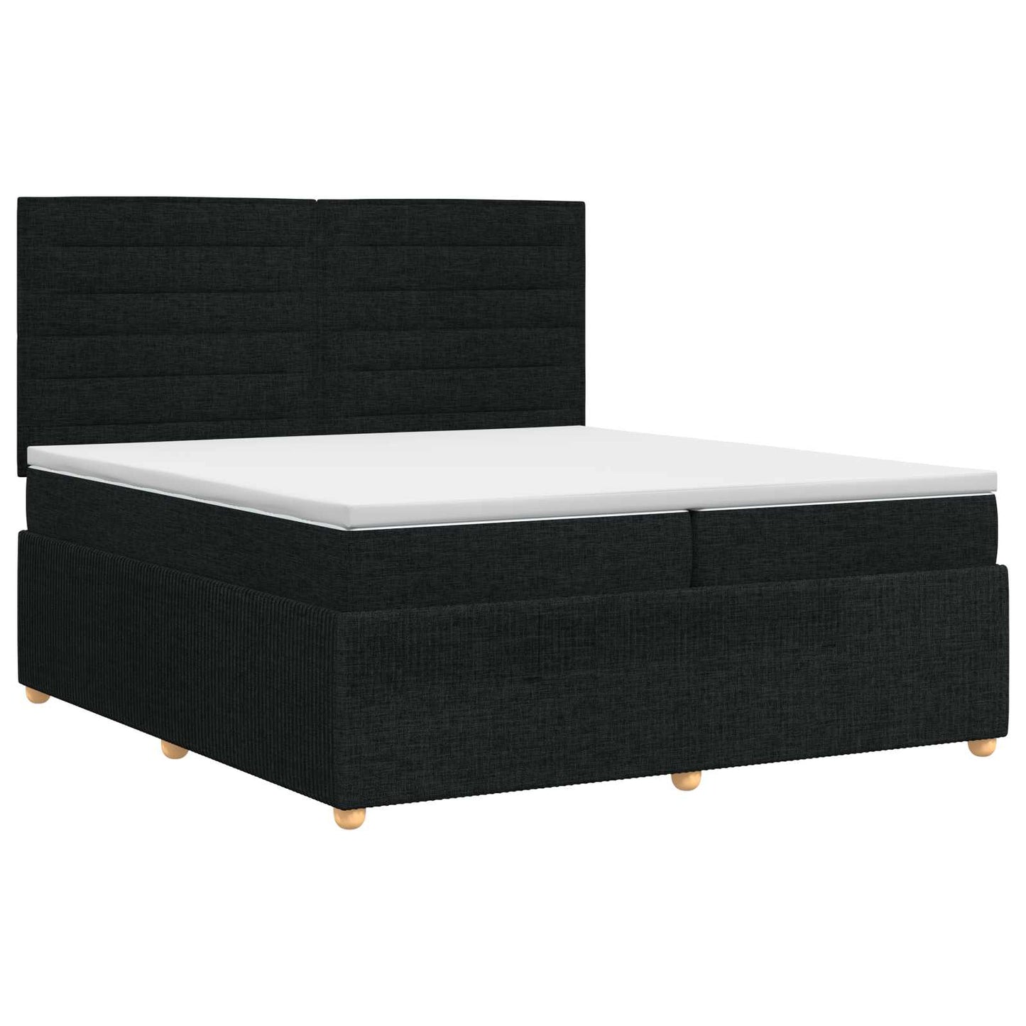 vidaXL Κρεβάτι box spring με στρώμα Μαύρο 200 x 200 cm Ύφασμα