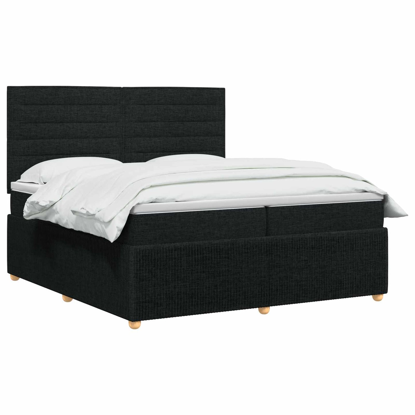 vidaXL Κρεβάτι box spring με στρώμα Μαύρο 200 x 200 cm Ύφασμα