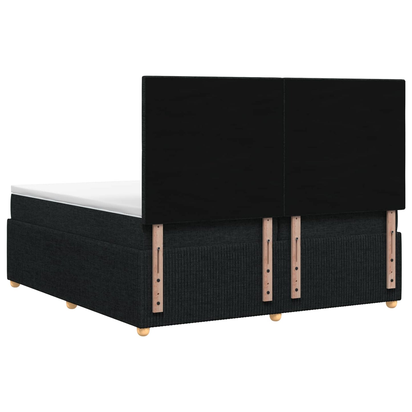 vidaXL Κρεβάτι box spring με στρώμα Μαύρο 200 x 200 cm Ύφασμα