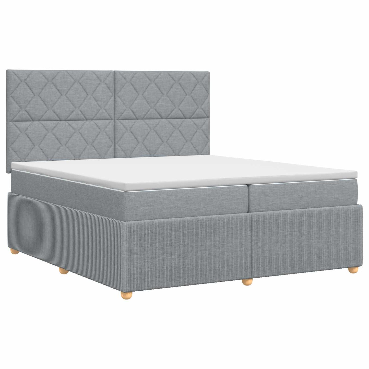 vidaXL Κρεβάτι box spring με στρώμα Ανοιχτό γκρι 200 x 200 cm Ύφασμα
