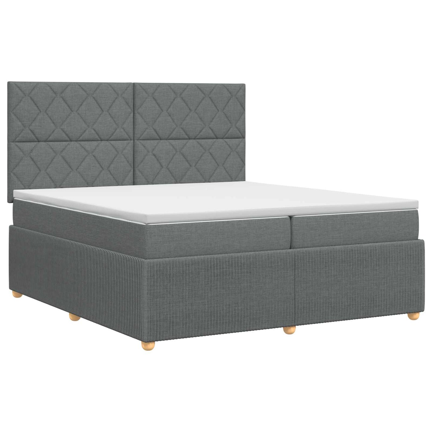 vidaXL Κρεβάτι box spring με στρώμα Σκούρο Γκρι 200 x 200 cm Ύφασμα