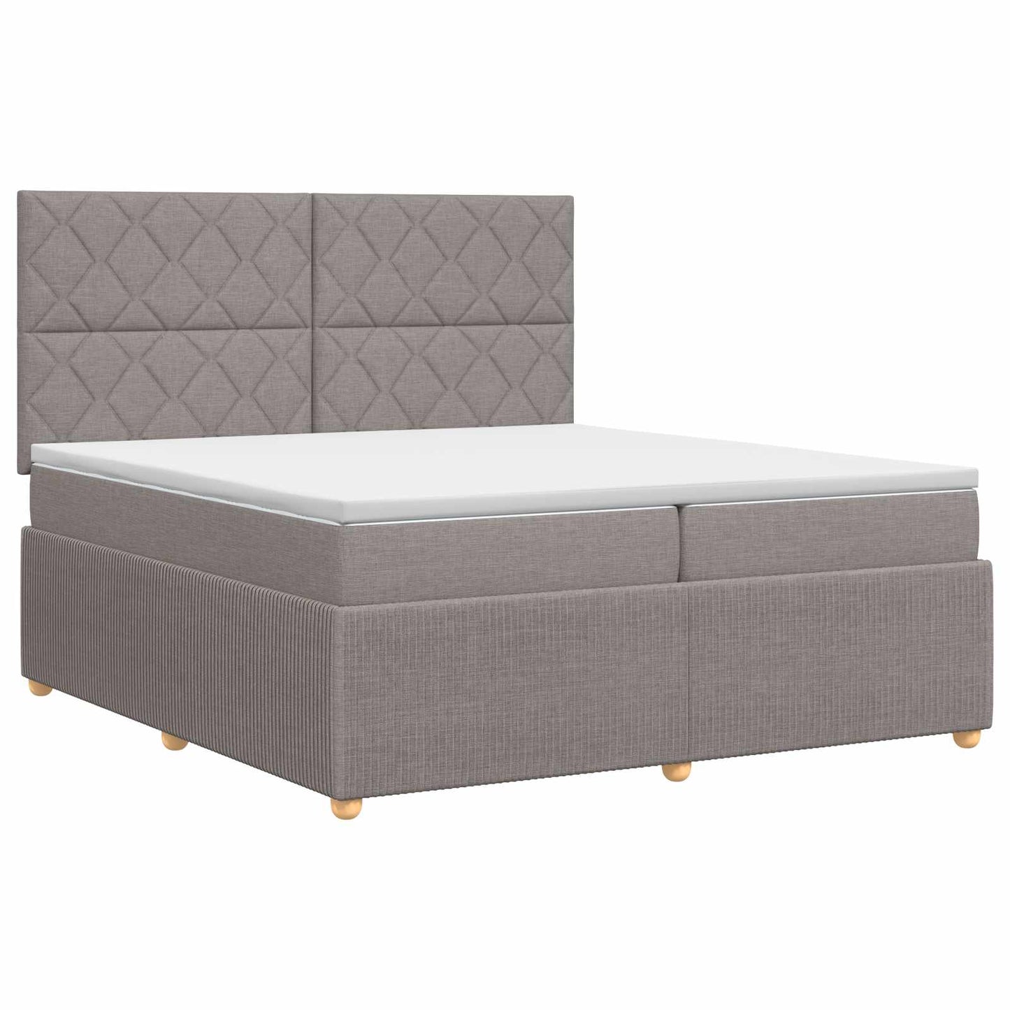 vidaXL Κρεβάτι box spring με στρώμα Taupe 200 x 200 cm Ύφασμα