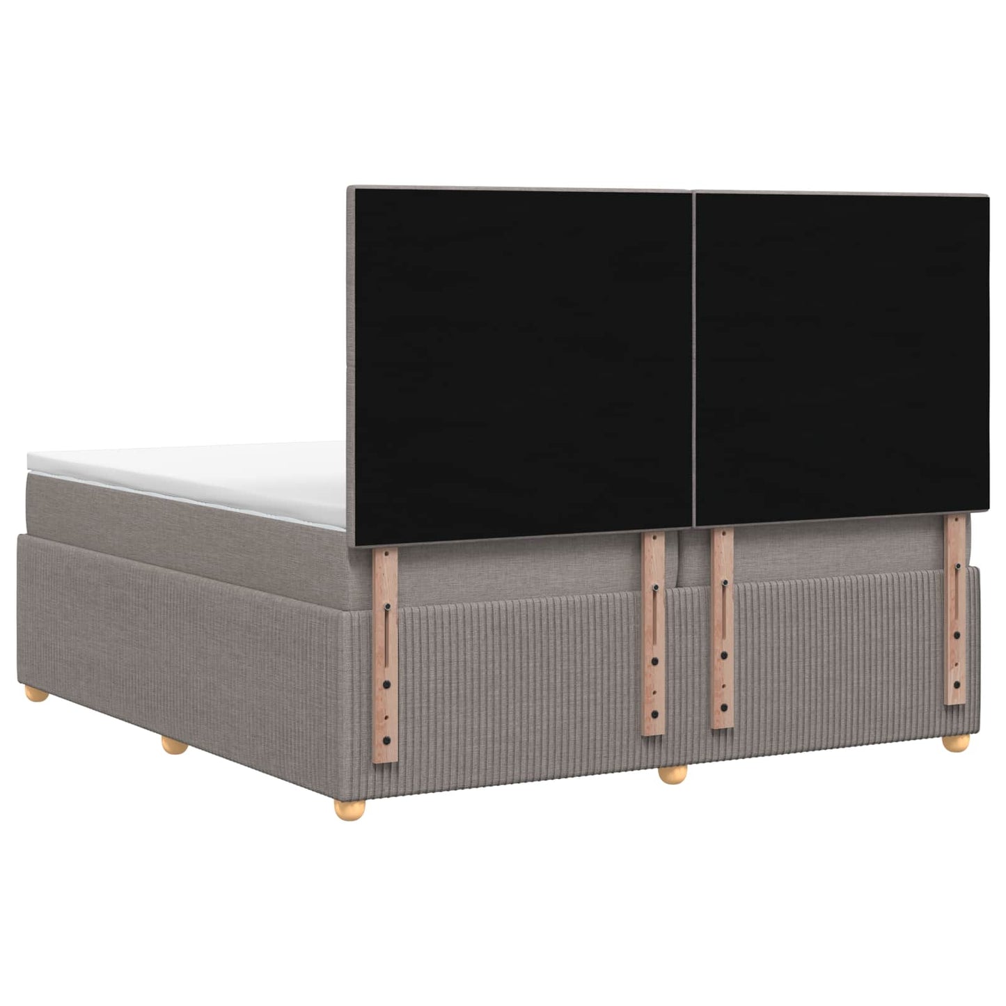 vidaXL Κρεβάτι box spring με στρώμα Taupe 200 x 200 cm Ύφασμα