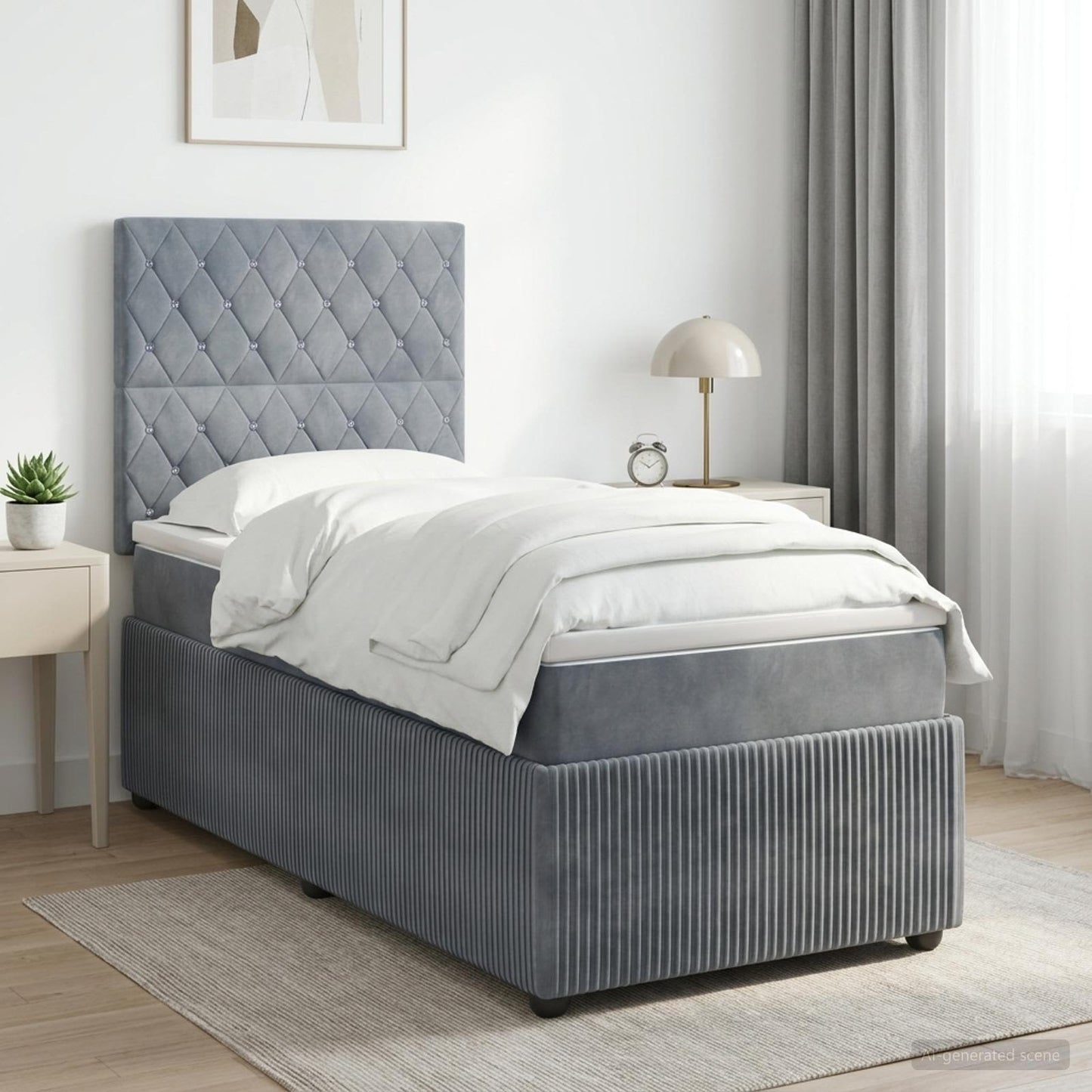 vidaXL Κρεβάτι box spring με στρώμα Σκούρο Γκρι 80 x 200 cm Βελούδο