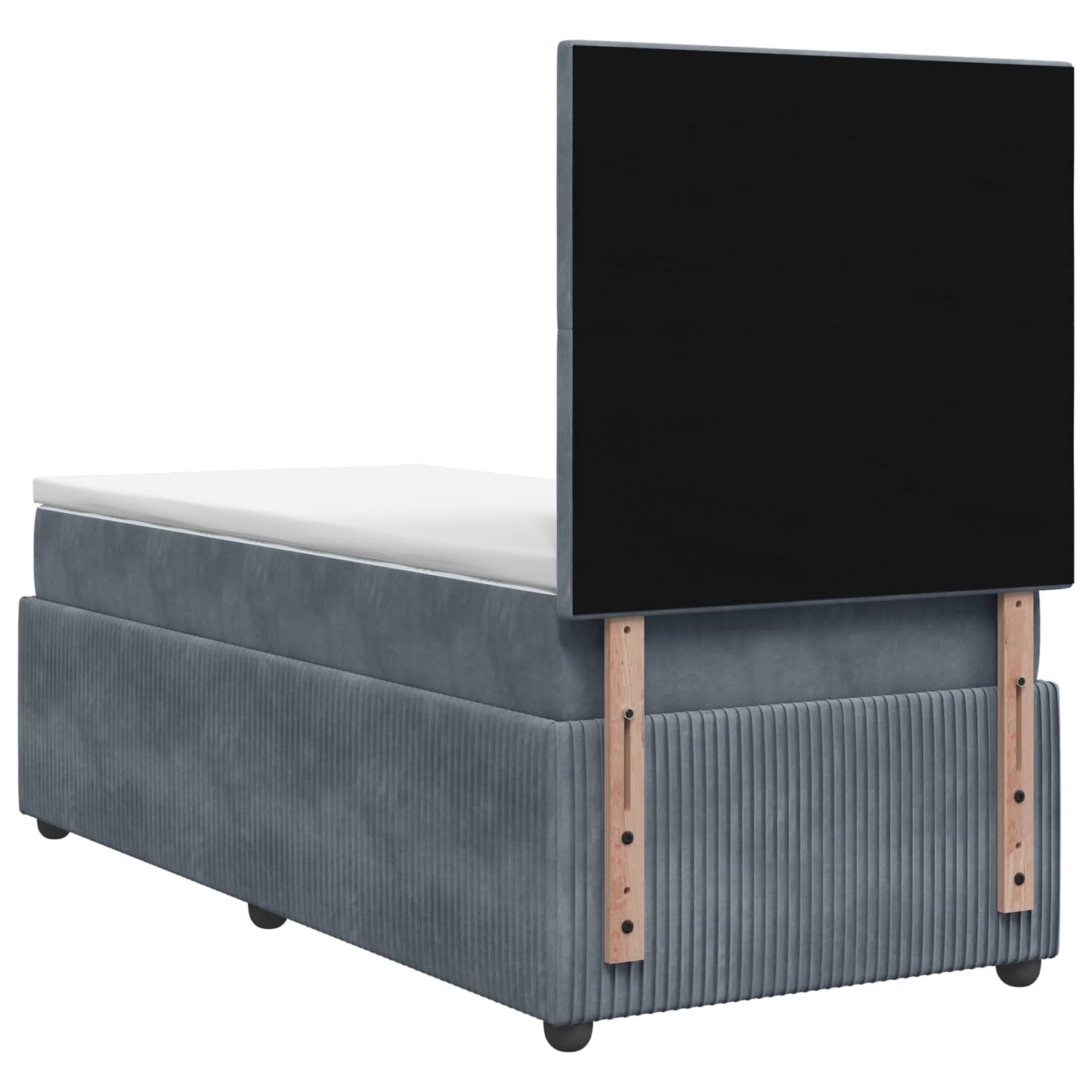 vidaXL Κρεβάτι box spring με στρώμα Σκούρο Γκρι 80 x 200 cm Βελούδο