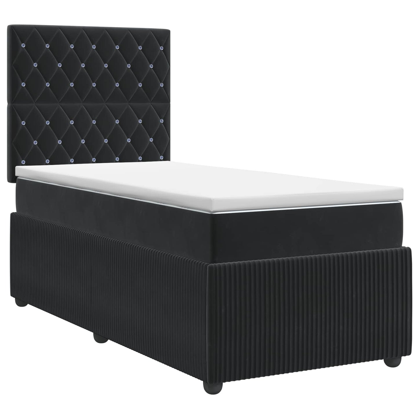 vidaXL Κρεβάτι box spring με στρώμα Μαύρο 80 x 200 cm Βελούδο