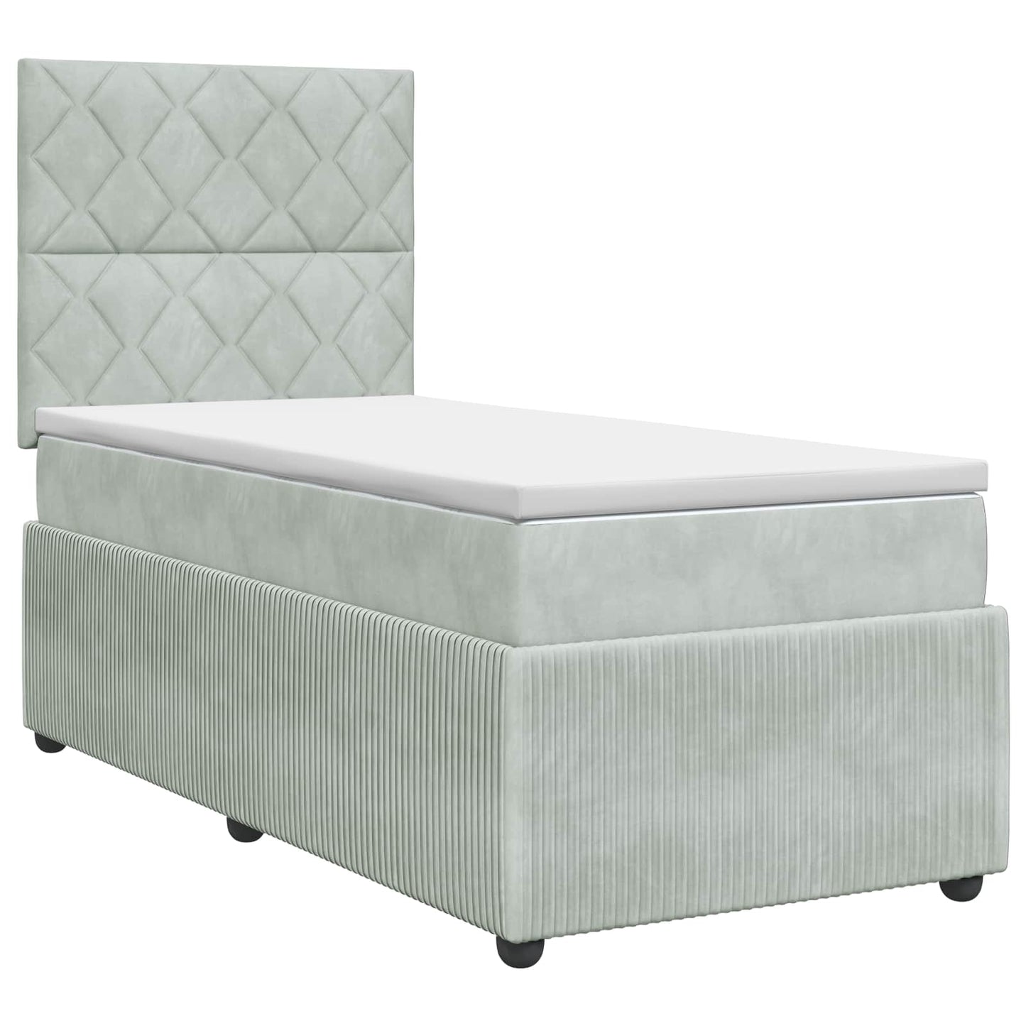 vidaXL Κρεβάτι box spring με στρώμα Ανοιχτό γκρι 80 x 200 cm Βελούδο