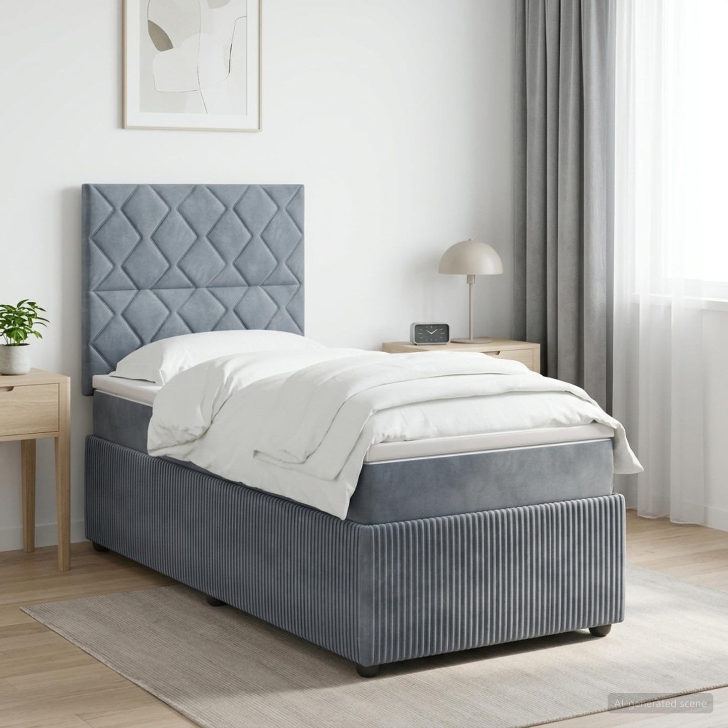 vidaXL Κρεβάτι box spring με στρώμα Σκούρο Γκρι 80 x 200 cm Βελούδο