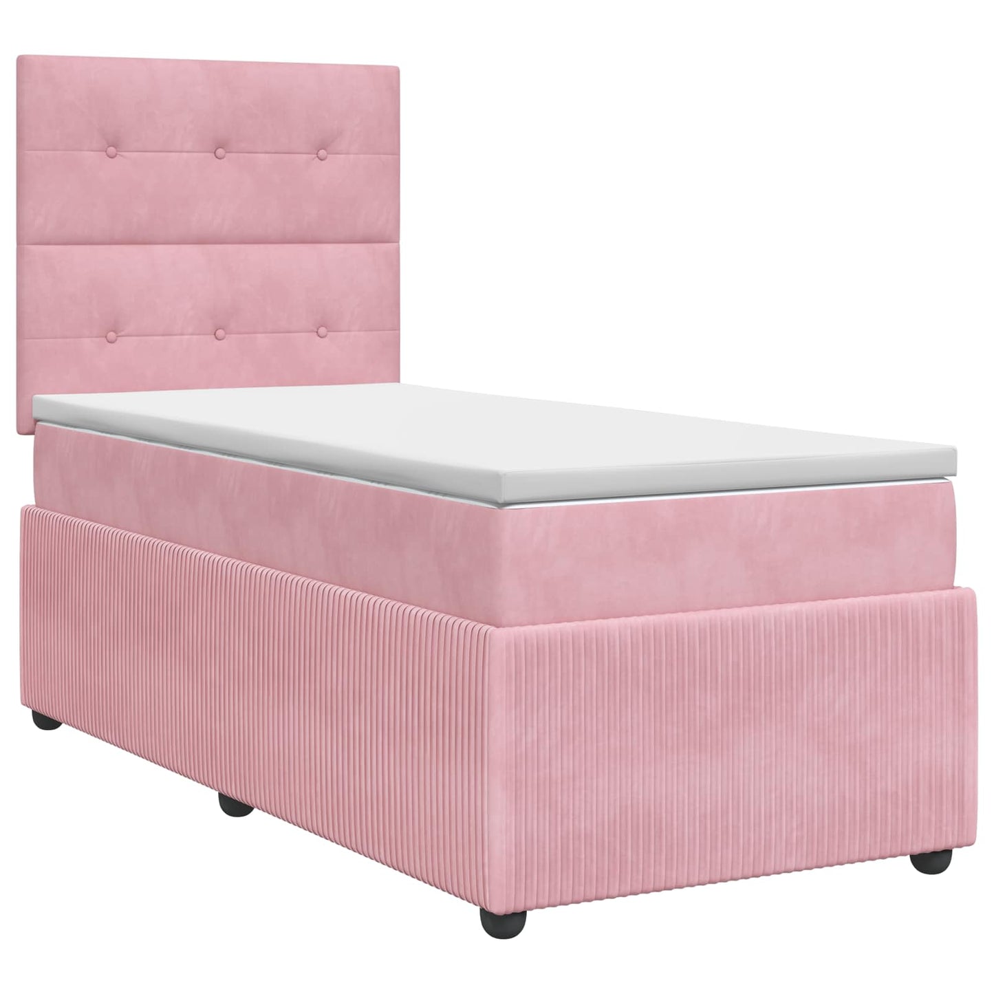 vidaXL Κρεβάτι box spring με στρώμα Ροζ 90 x 190 cm Βελούδο