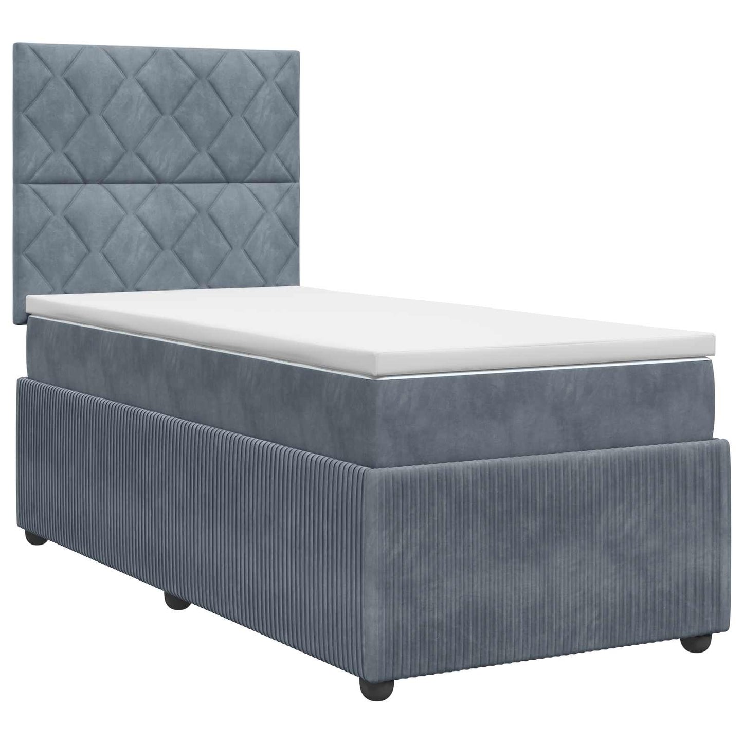 vidaXL Κρεβάτι box spring με στρώμα Σκούρο Γκρι 90 x 200 cm Βελούδο