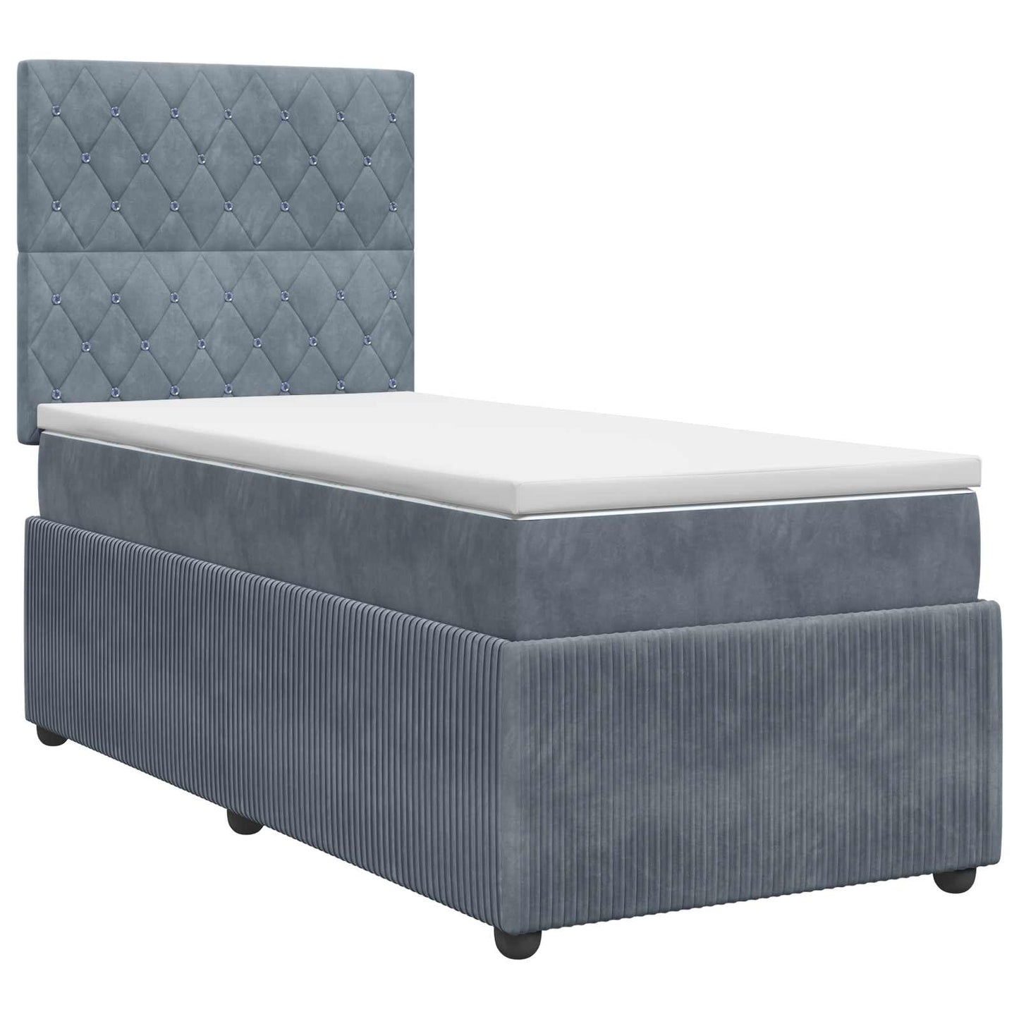 vidaXL Κρεβάτι box spring με στρώμα Σκούρο Γκρι 100 x 200 cm Βελούδο
