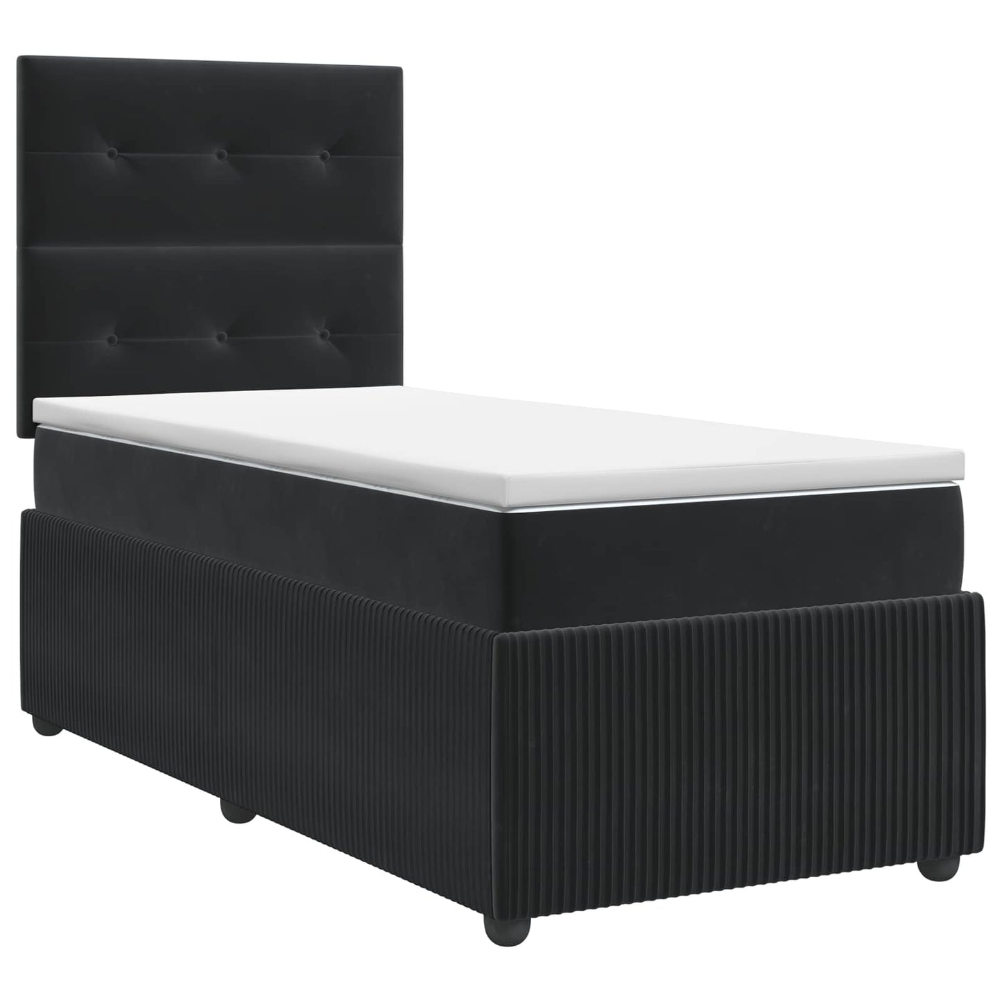 vidaXL Κρεβάτι box spring με στρώμα Μαύρο 100 x 200 cm Βελούδο
