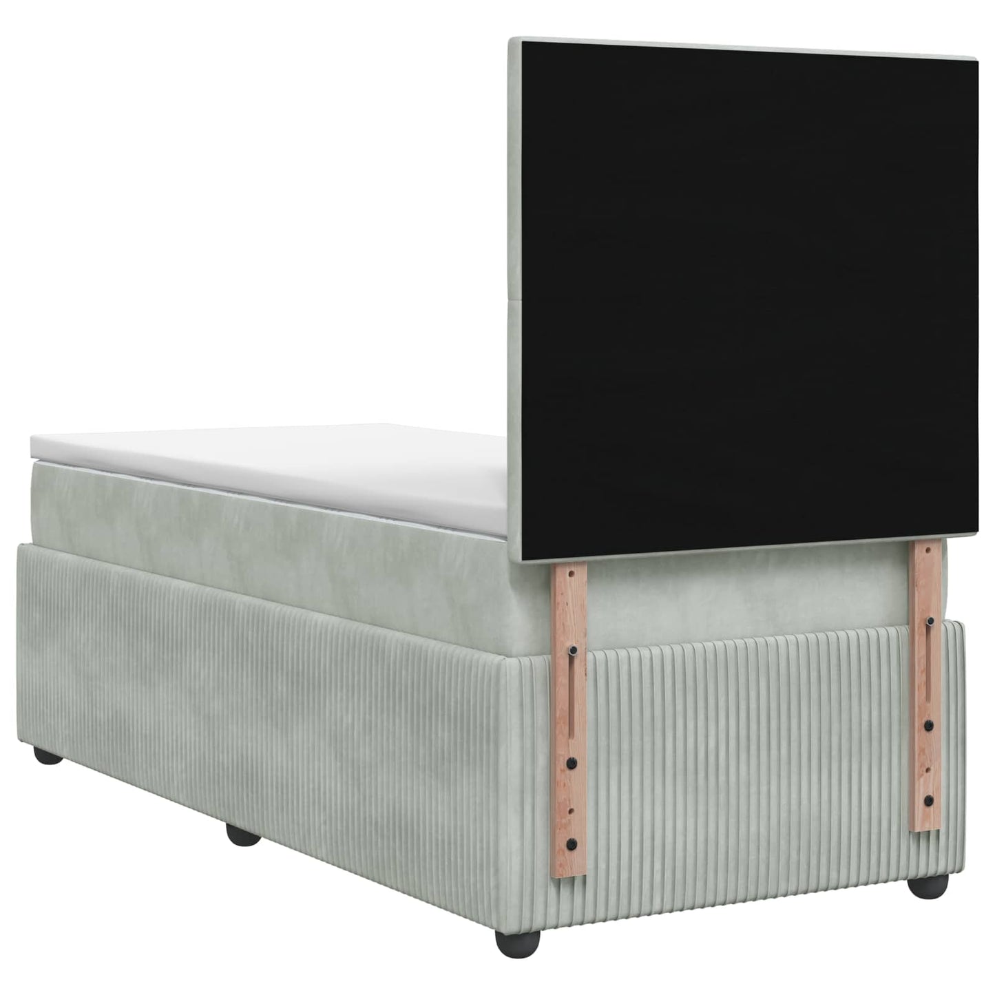vidaXL Κρεβάτι box spring με στρώμα Ανοιχτό γκρι 100 x 200 cm Βελούδο