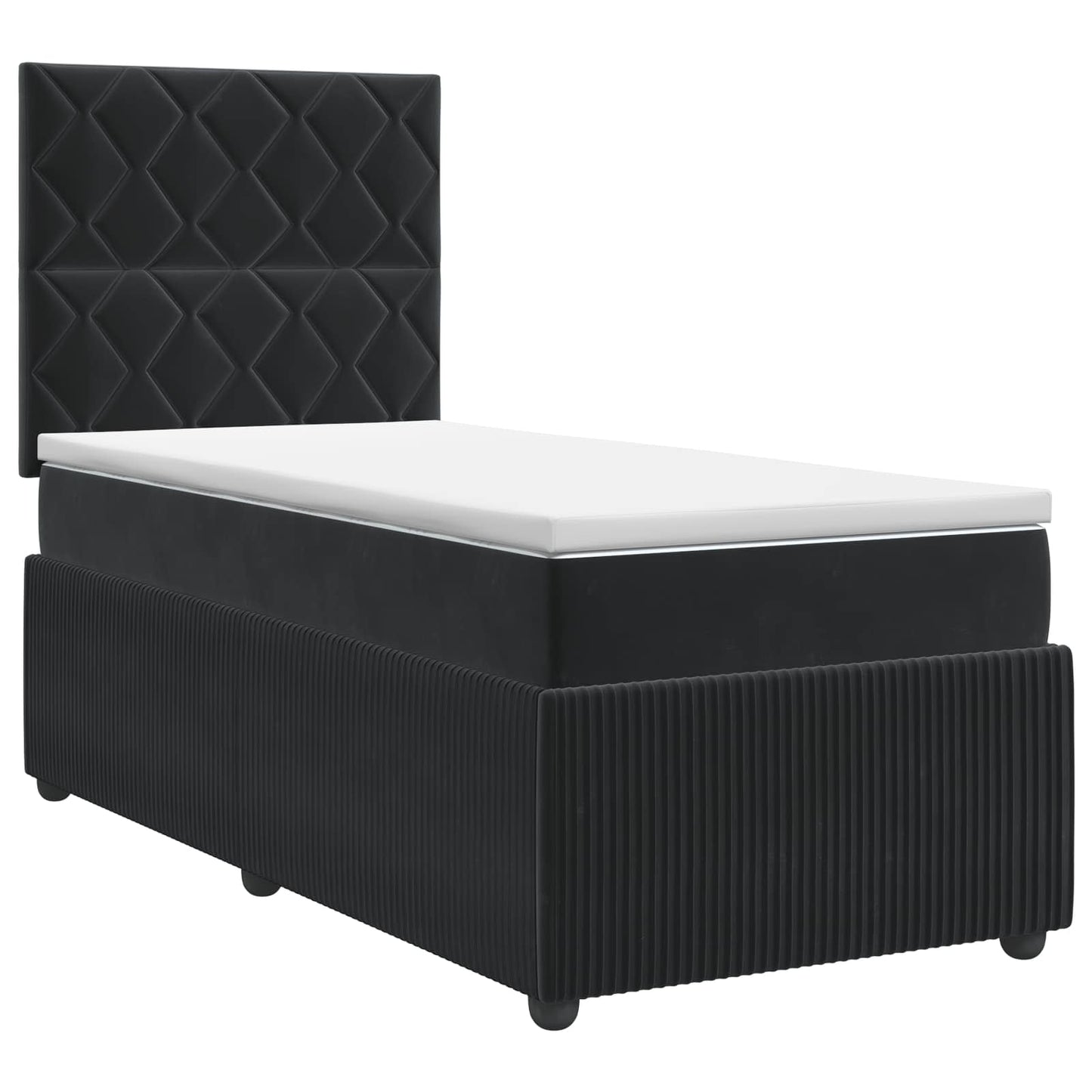 vidaXL Κρεβάτι box spring με στρώμα Μαύρο 100 x 200 cm Βελούδο