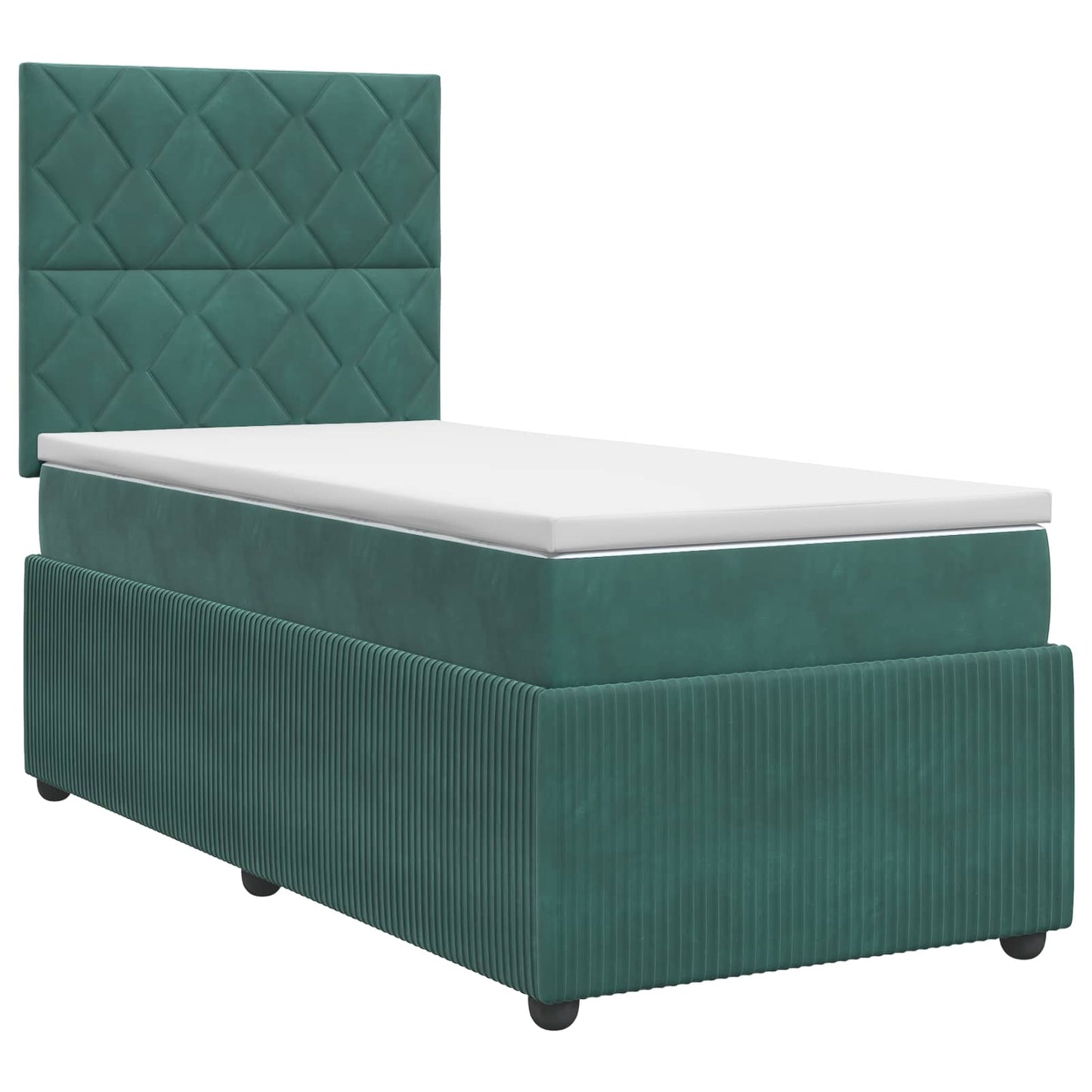 vidaXL Κρεβάτι box spring με στρώμα Σκούρο Πράσινο 100 x 200 cm