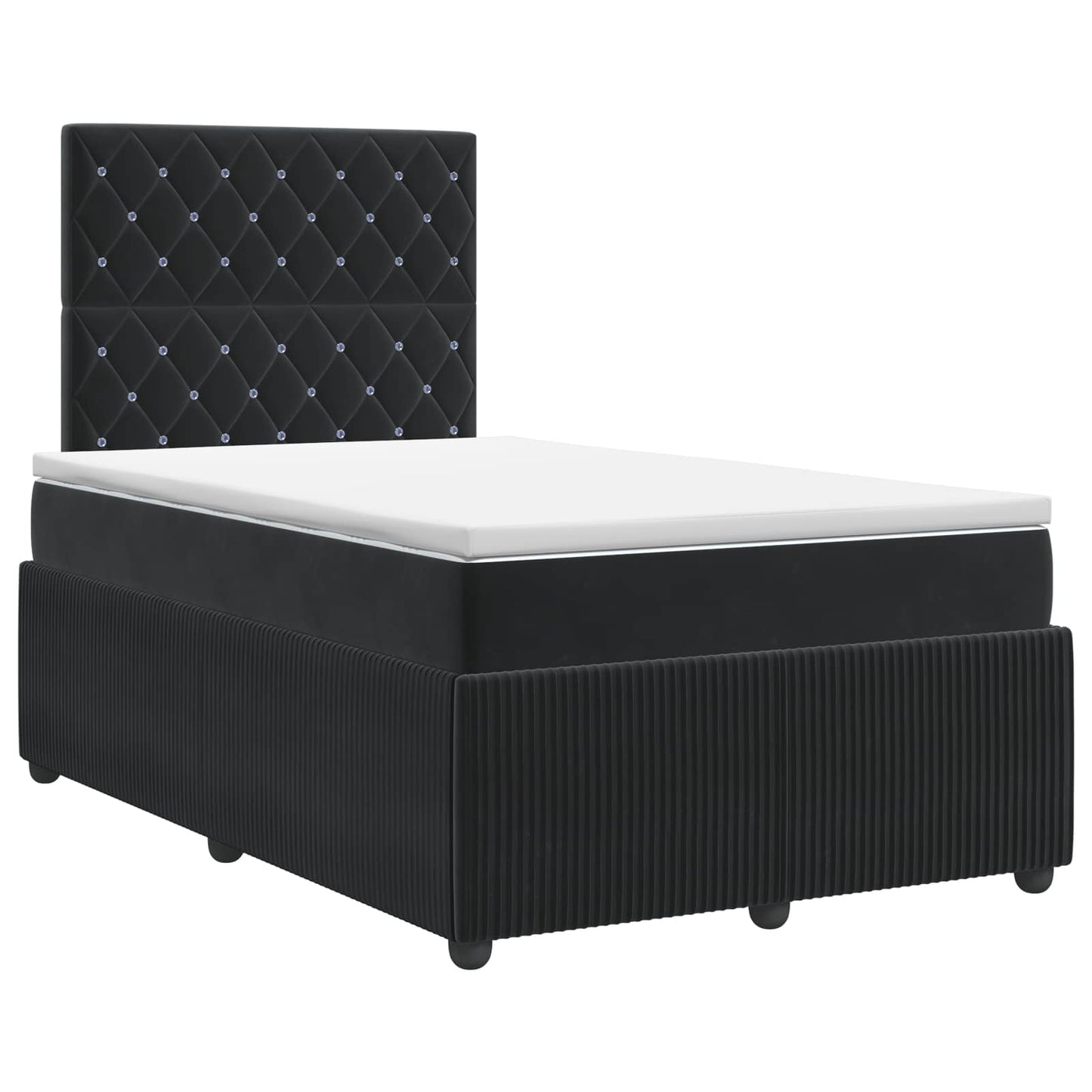 vidaXL Κρεβάτι box spring με στρώμα Μαύρο 120 x 190 cm Βελούδο