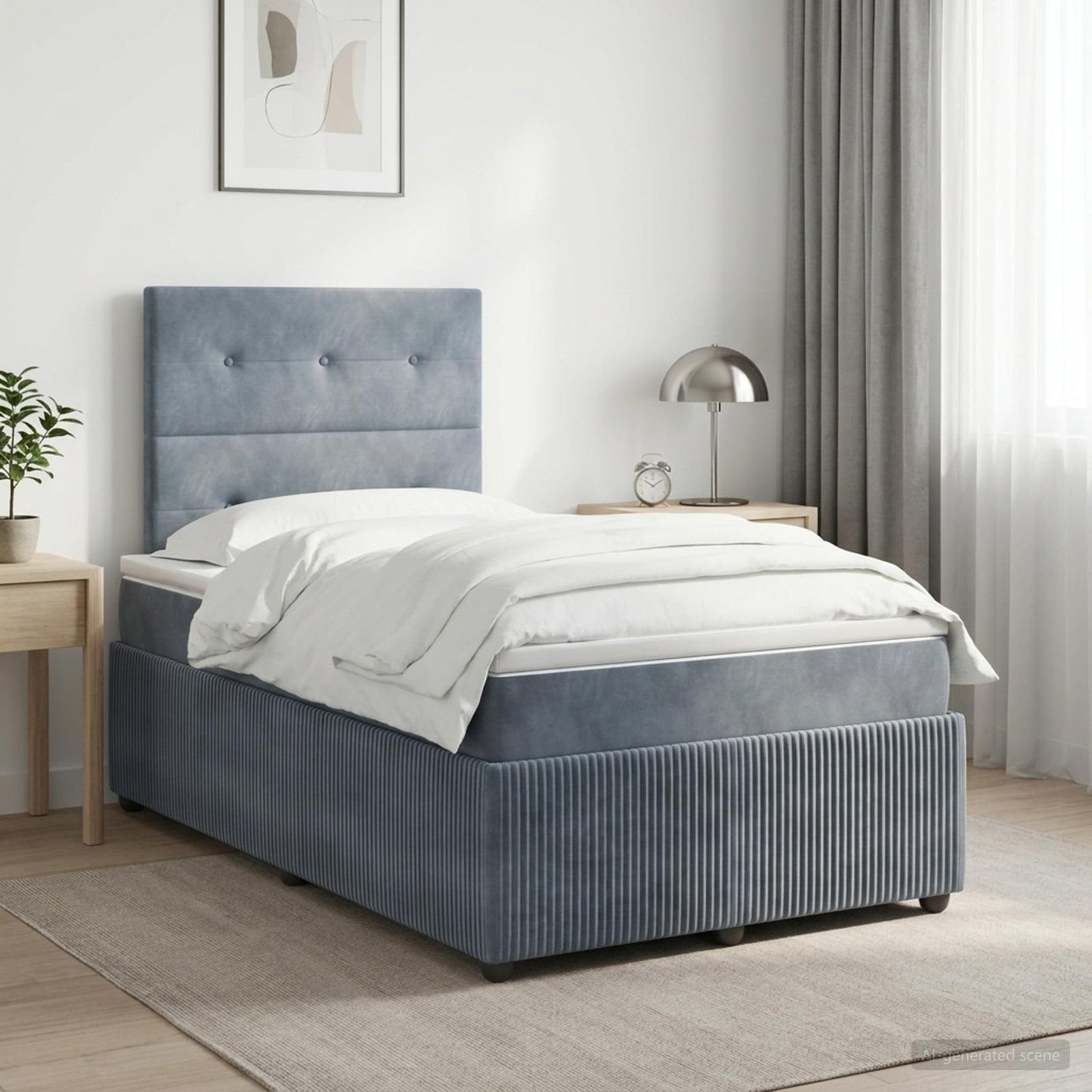 vidaXL Κρεβάτι box spring με στρώμα Σκούρο Γκρι 120 x 200 cm Βελούδο