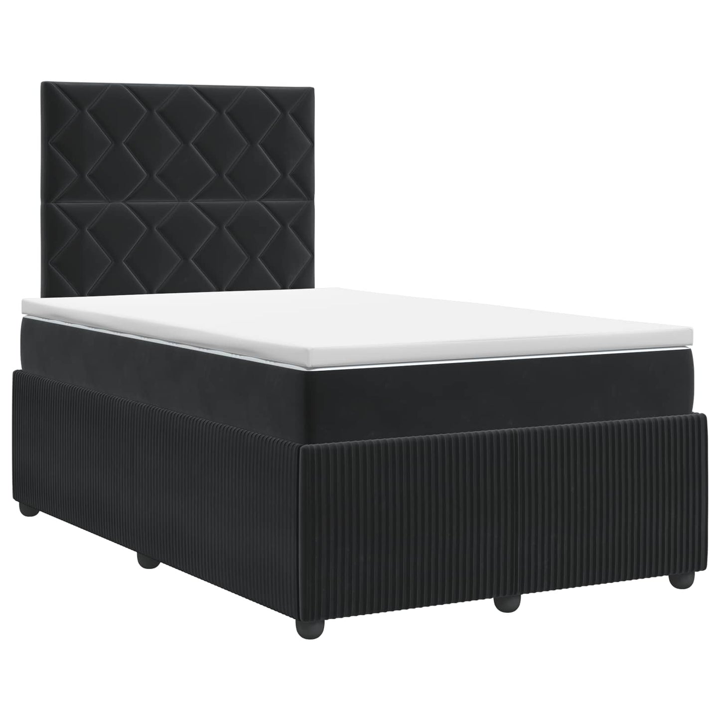 vidaXL Κρεβάτι box spring με στρώμα Μαύρο 120 x 190 cm Βελούδο