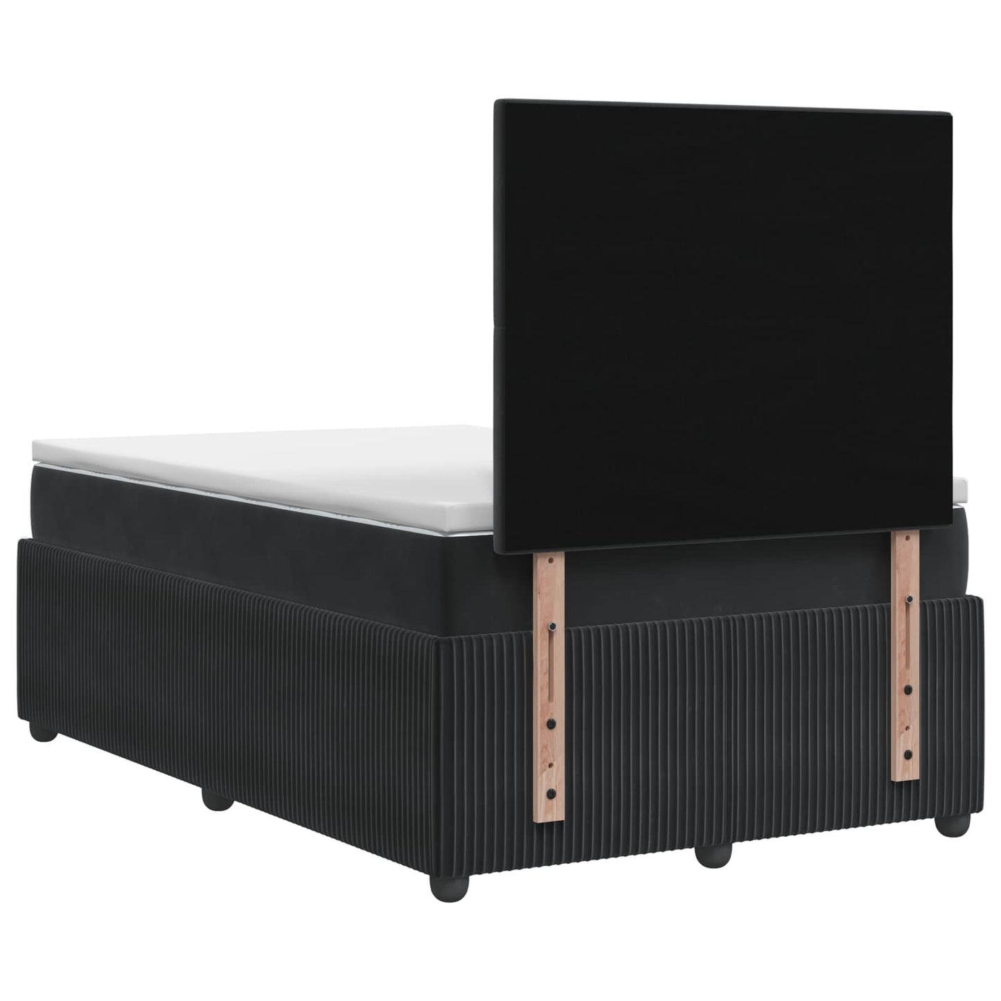 vidaXL Κρεβάτι box spring με στρώμα Μαύρο 120 x 190 cm Βελούδο