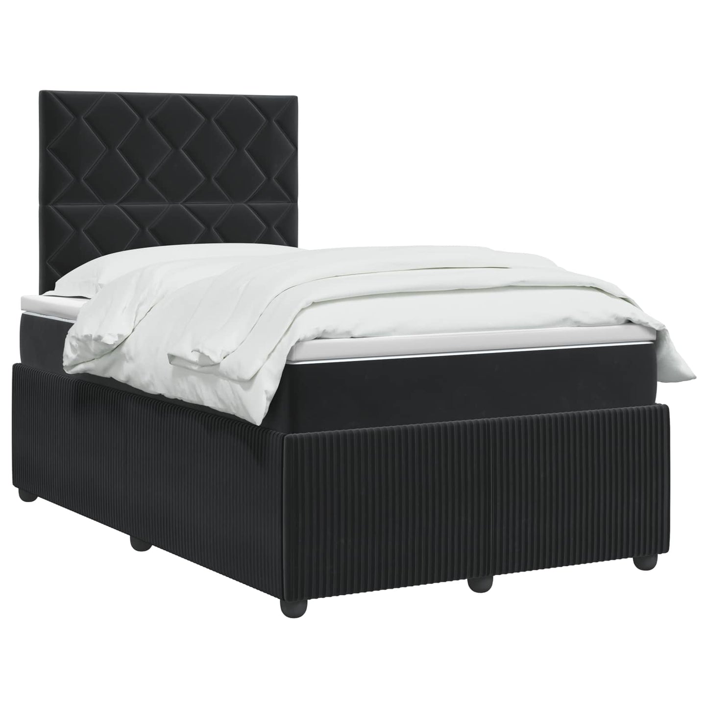 vidaXL Κρεβάτι box spring με στρώμα Μαύρο 120 x 190 cm Βελούδο