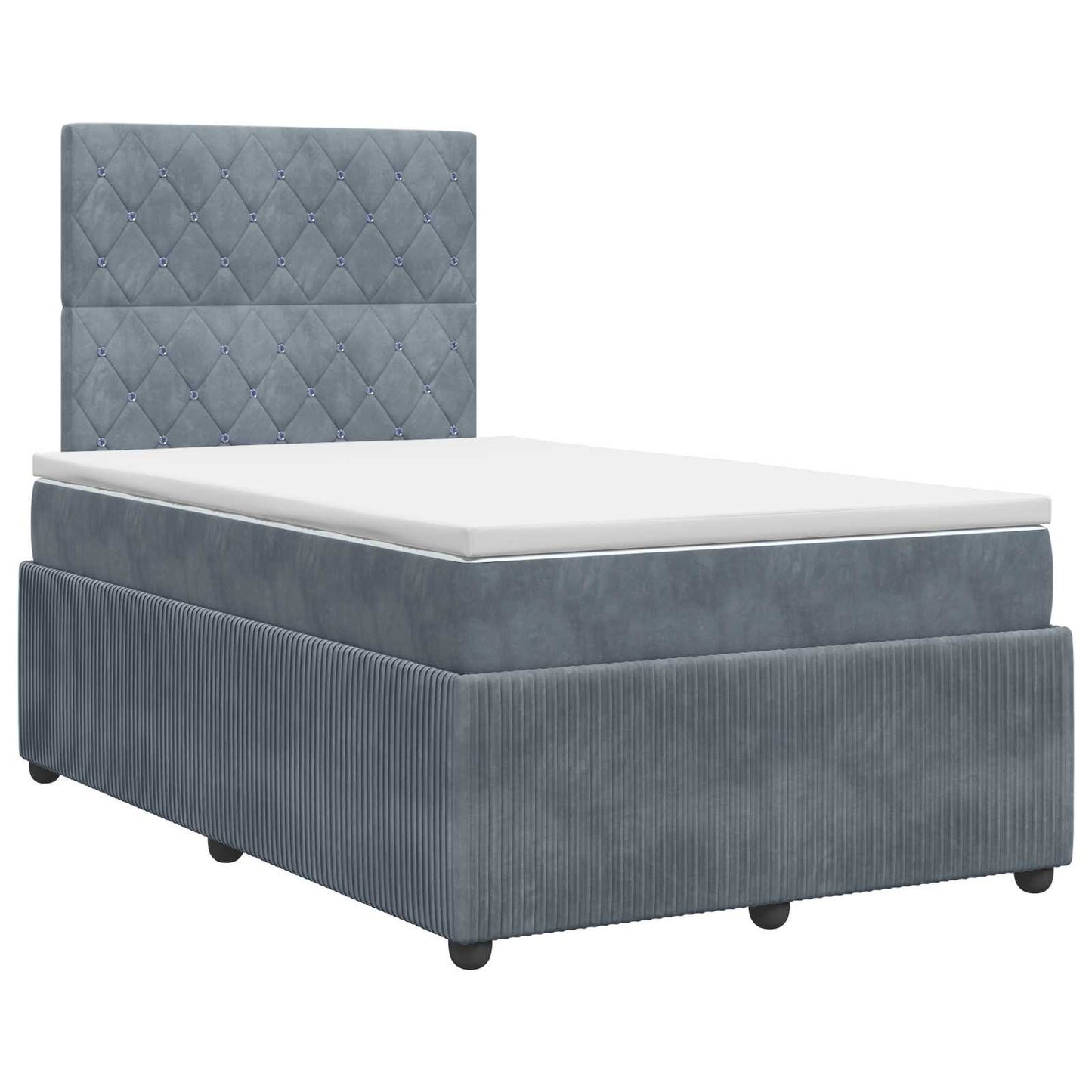 vidaXL Κρεβάτι box spring με στρώμα Σκούρο Γκρι 120 x 200 cm Βελούδο