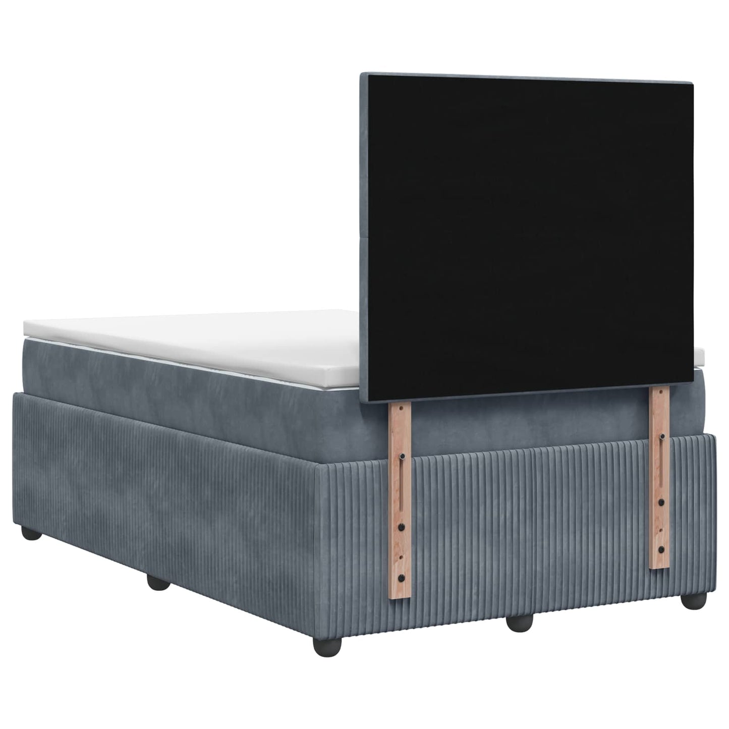 vidaXL Κρεβάτι box spring με στρώμα Σκούρο Γκρι 120 x 200 cm Βελούδο