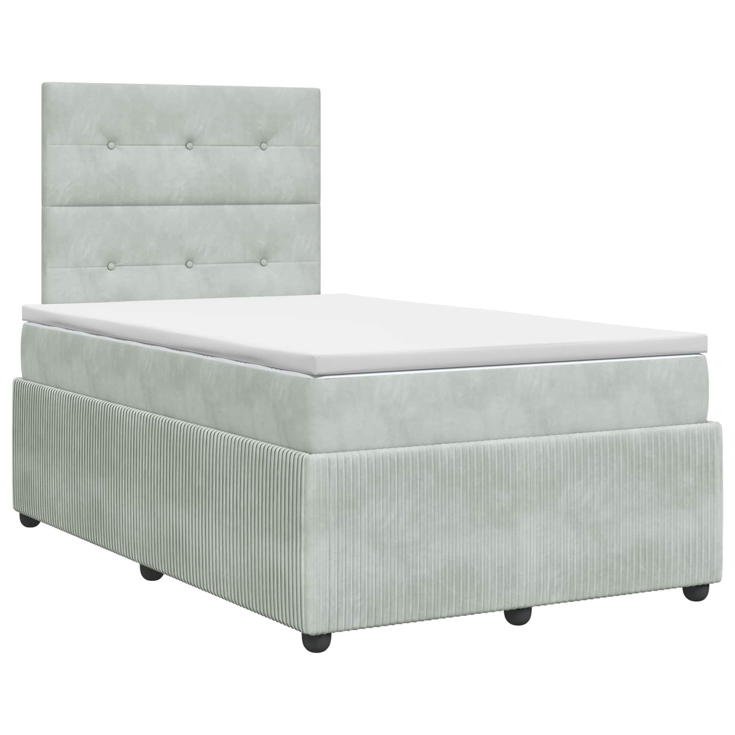 vidaXL Κρεβάτι box spring με στρώμα Ανοιχτό γκρι 120 x 200 cm Βελούδο