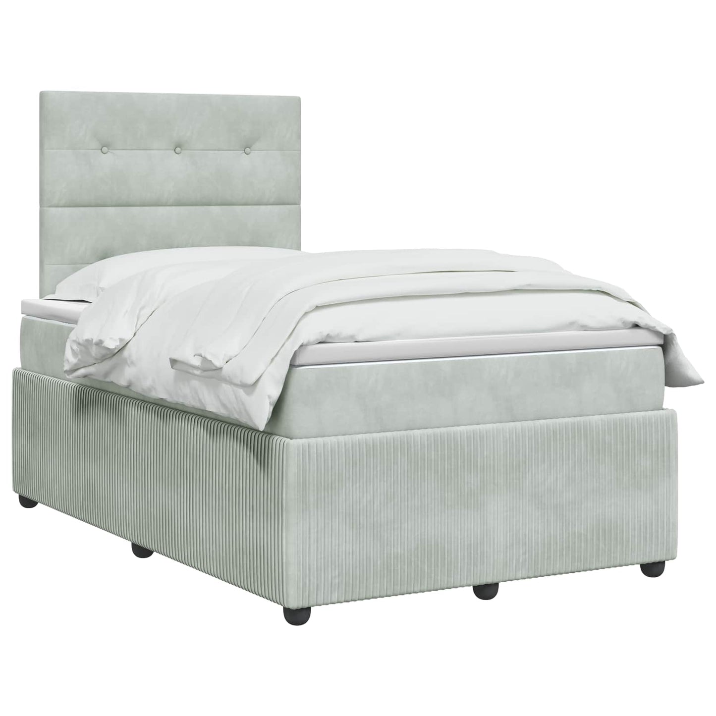 vidaXL Κρεβάτι box spring με στρώμα Ανοιχτό γκρι 120 x 200 cm Βελούδο