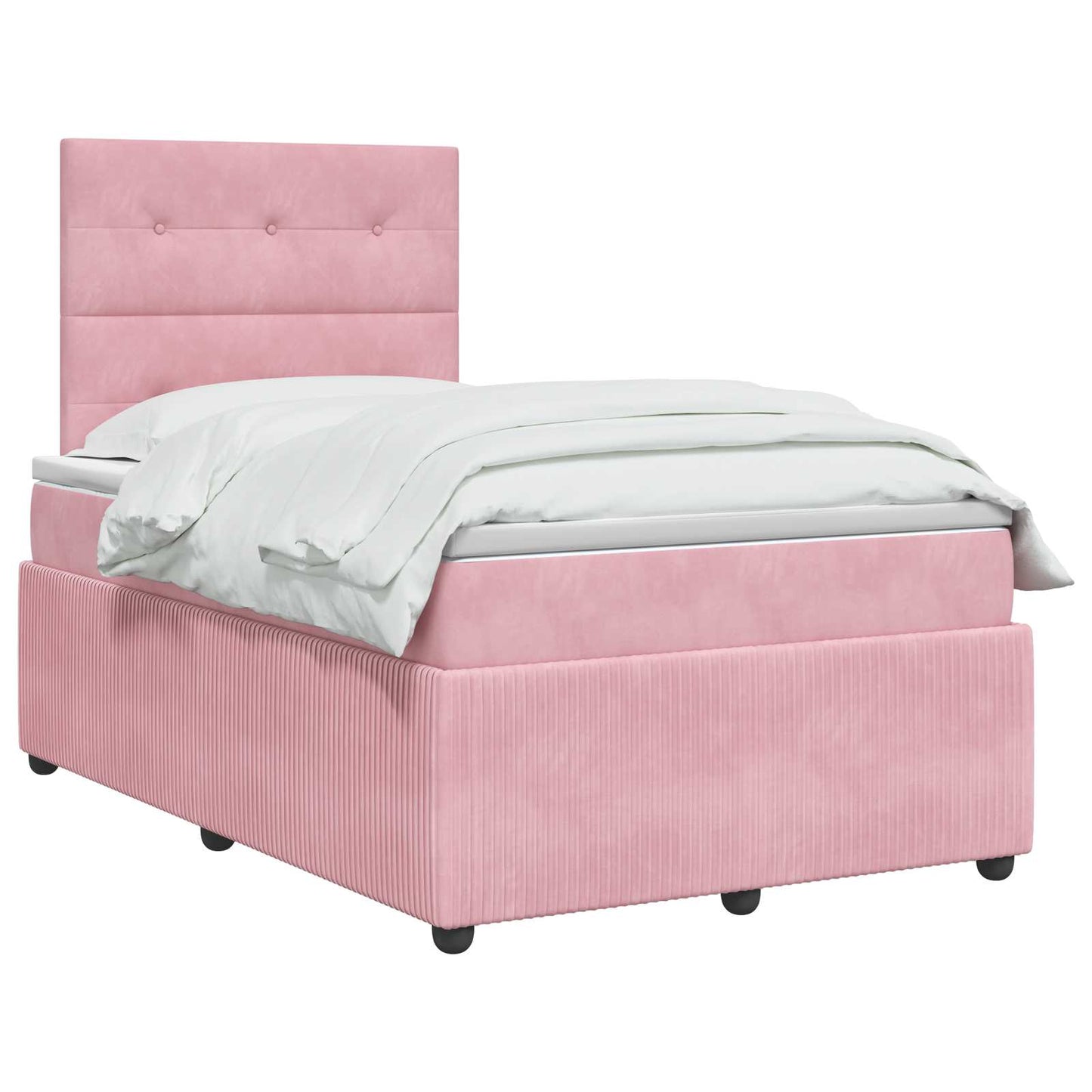 vidaXL Κρεβάτι box spring με στρώμα Ροζ 120 x 200 cm Βελούδο