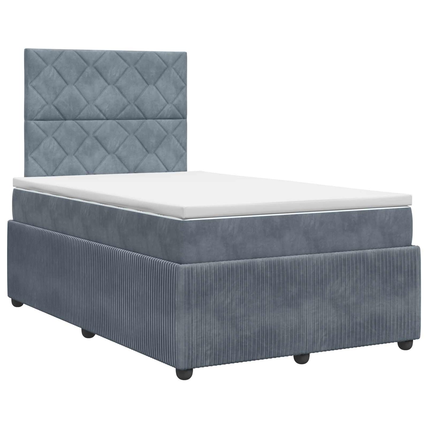vidaXL Κρεβάτι box spring με στρώμα Σκούρο Γκρι 120 x 200 cm Βελούδο