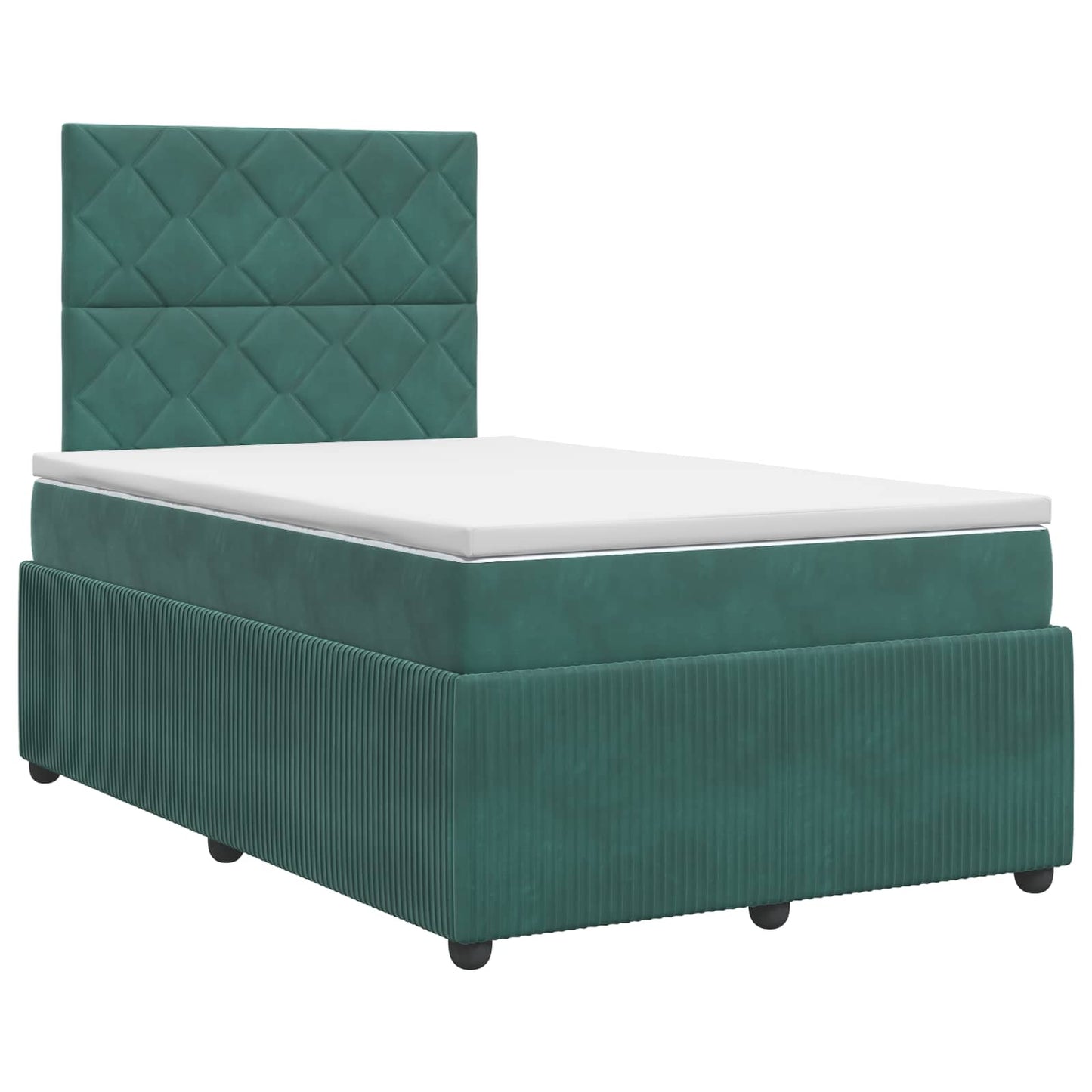 vidaXL Κρεβάτι box spring με στρώμα Σκούρο Πράσινο 120 x 200 cm