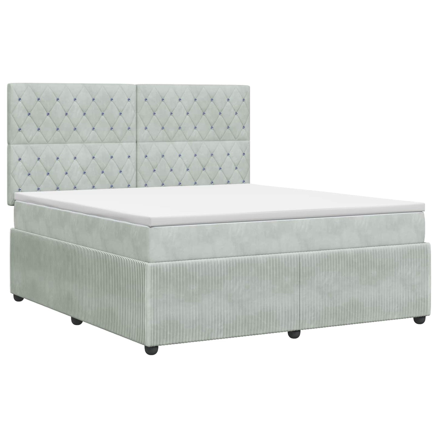 vidaXL Κρεβάτι box spring με στρώμα Ανοιχτό γκρι 140 x 190 cm Βελούδο