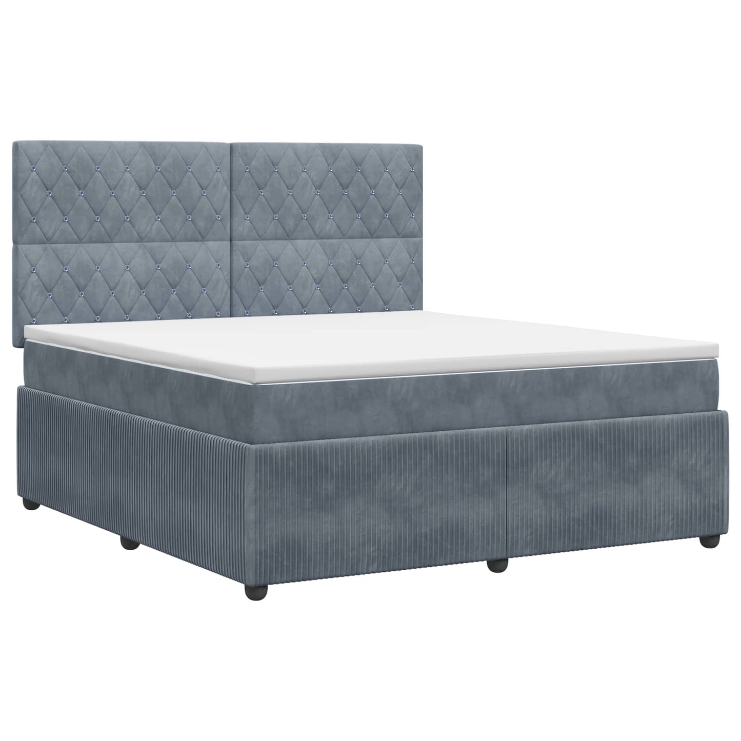 vidaXL Κρεβάτι box spring με στρώμα Σκούρο Γκρι 140 x 190 cm Βελούδο