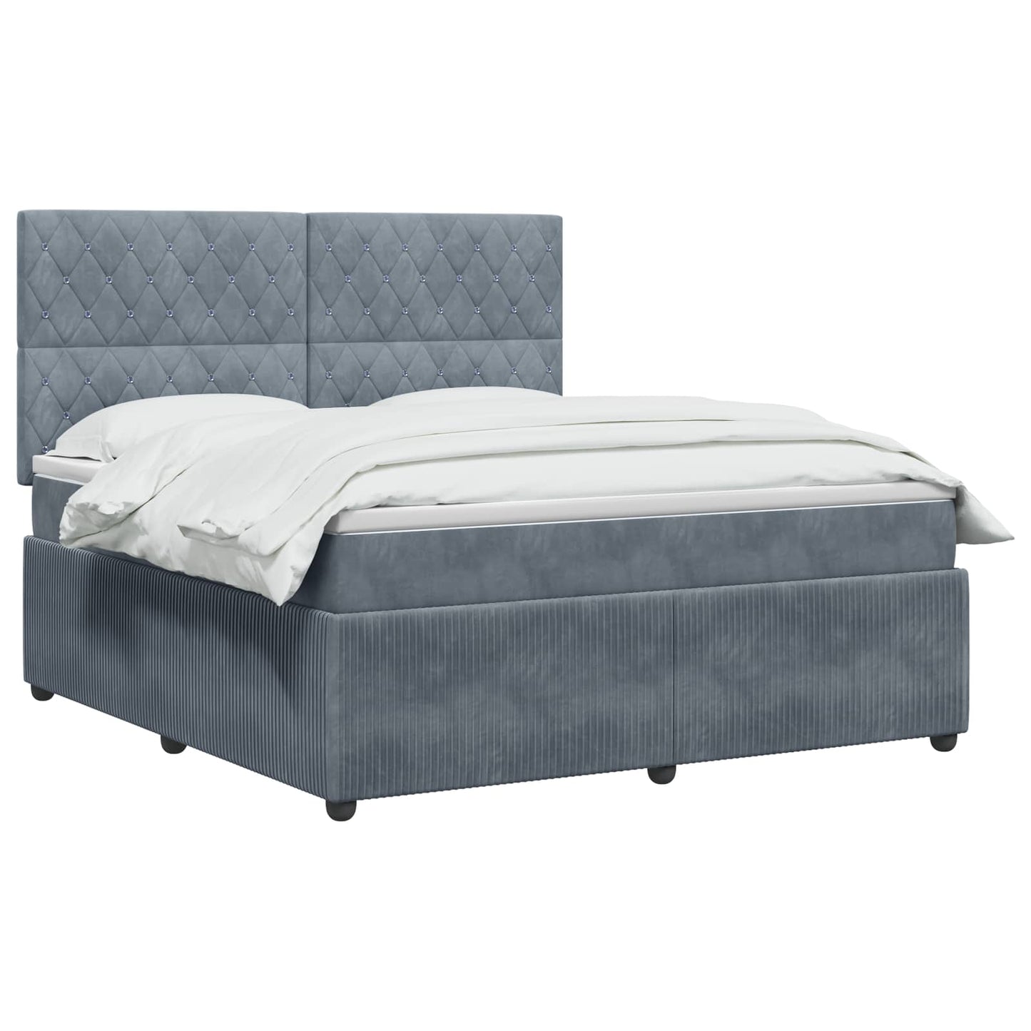 vidaXL Κρεβάτι box spring με στρώμα Σκούρο Γκρι 140 x 190 cm Βελούδο
