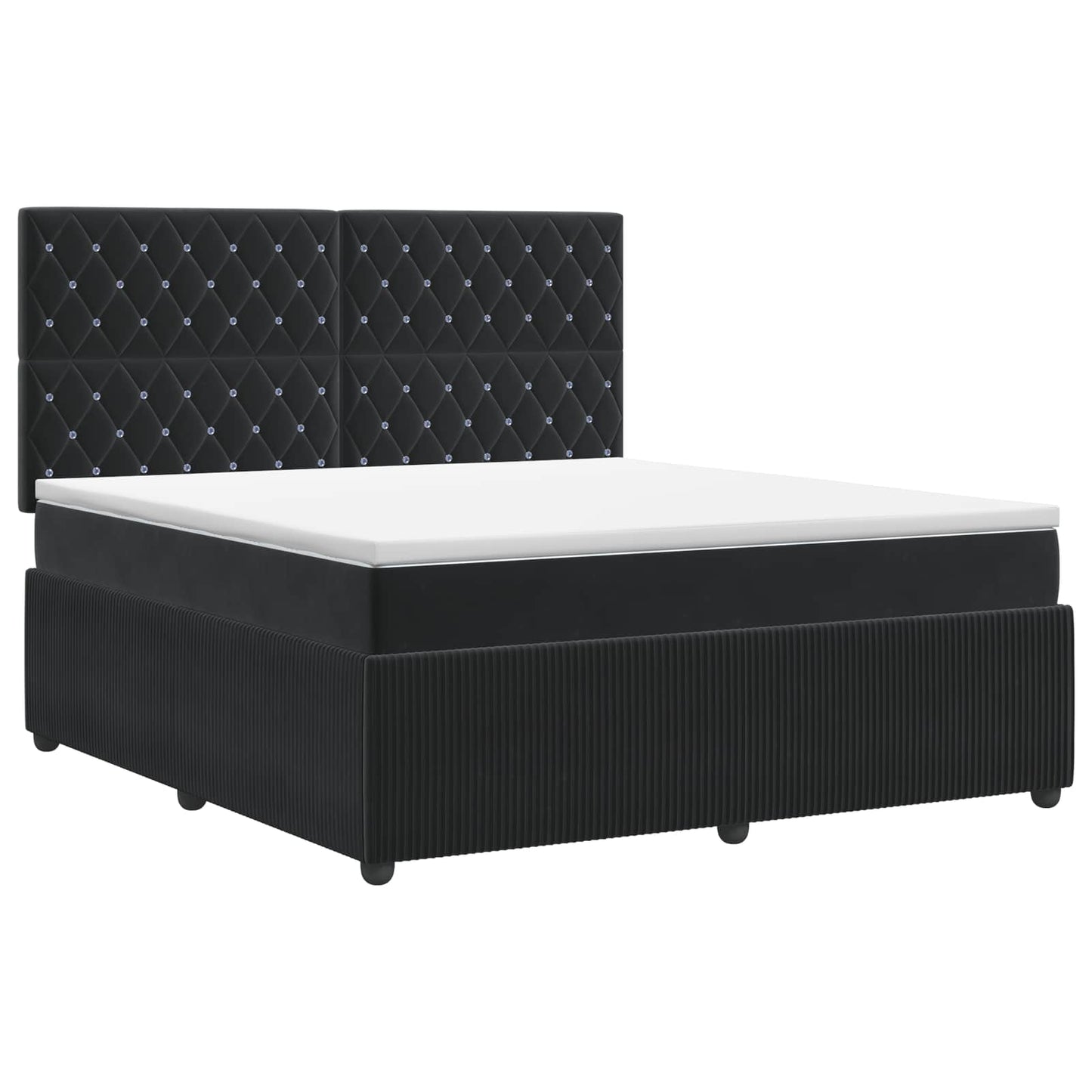 vidaXL Κρεβάτι box spring με στρώμα Μαύρο 140 x 190 cm Βελούδο