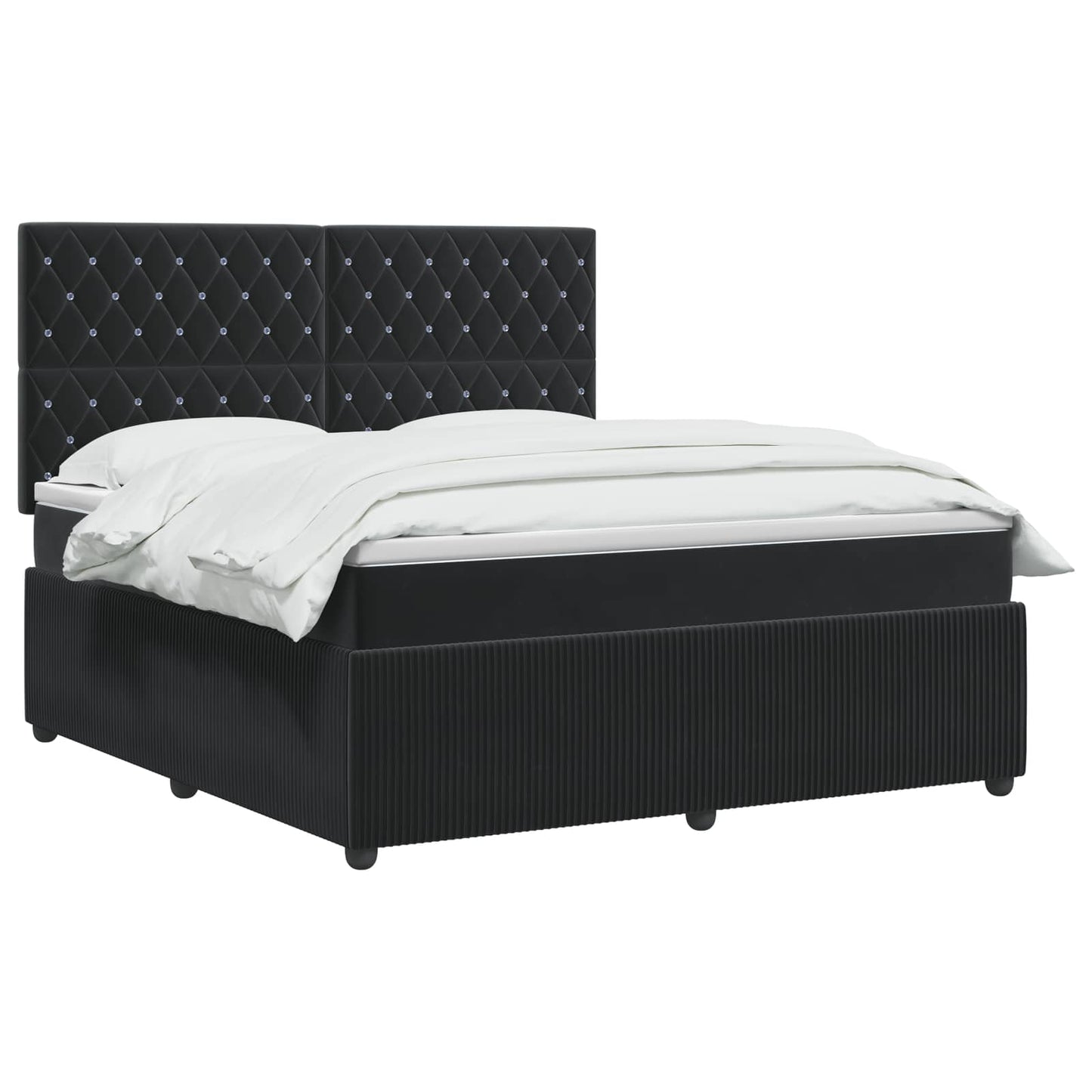vidaXL Κρεβάτι box spring με στρώμα Μαύρο 140 x 190 cm Βελούδο