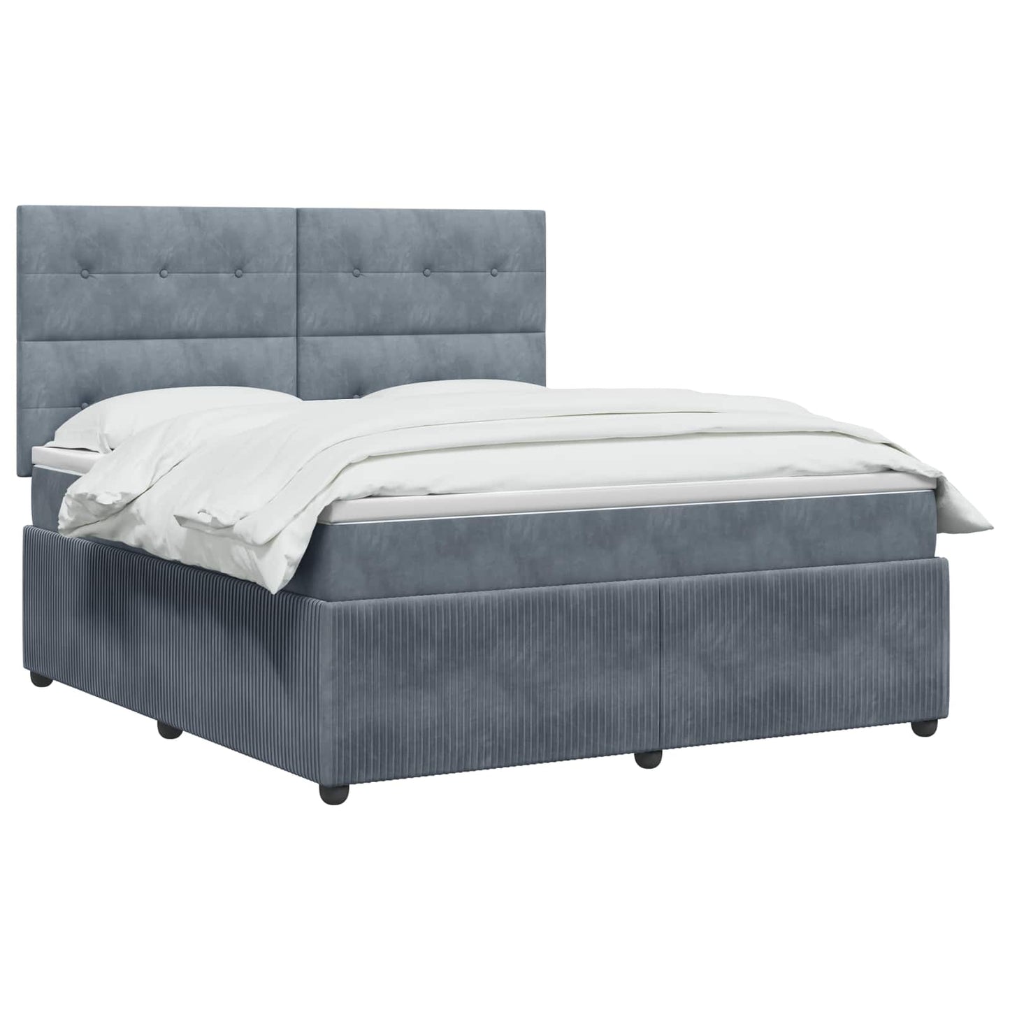 vidaXL Κρεβάτι box spring με στρώμα Σκούρο Γκρι 140 x 190 cm Βελούδο