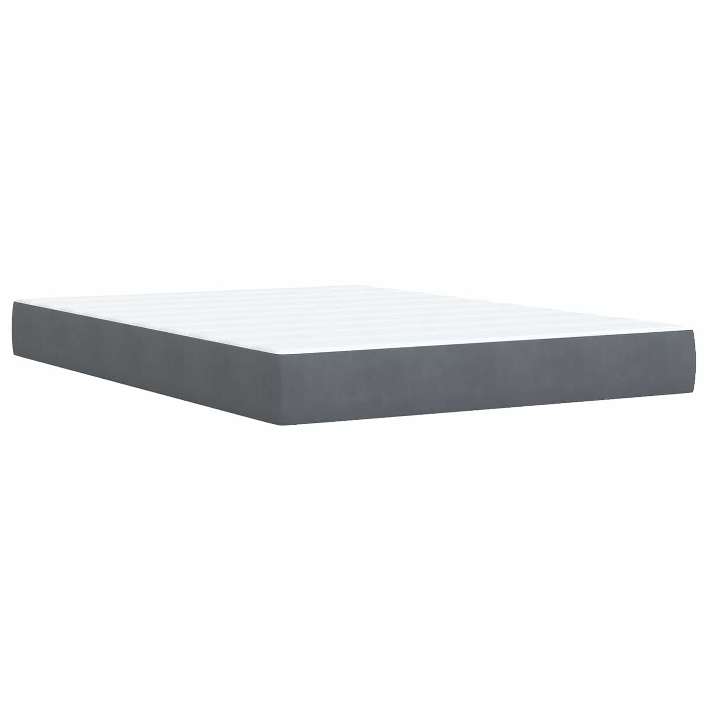vidaXL Κρεβάτι box spring με στρώμα Σκούρο Γκρι 140 x 190 cm Βελούδο