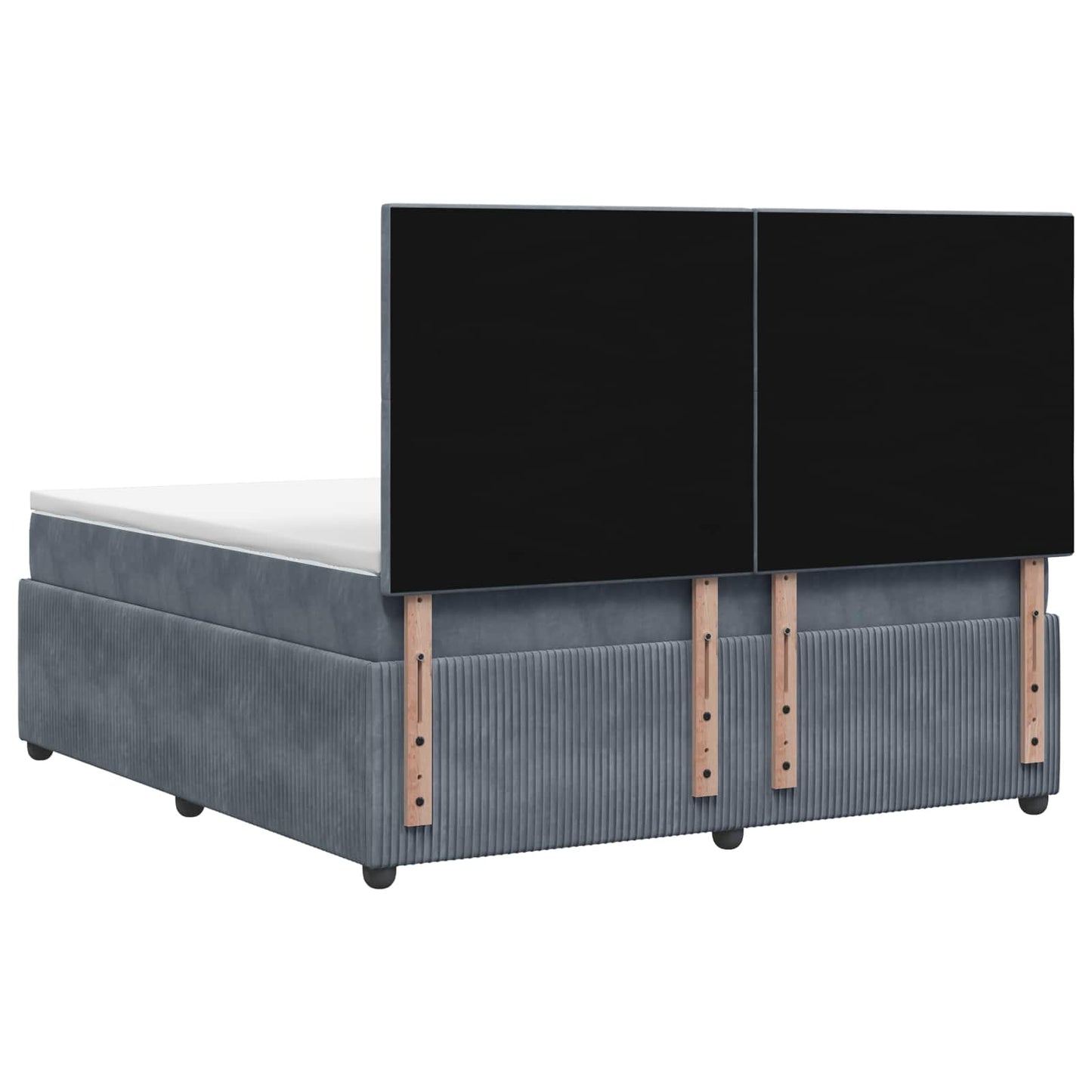 vidaXL Κρεβάτι box spring με στρώμα Σκούρο Γκρι 140 x 190 cm Βελούδο