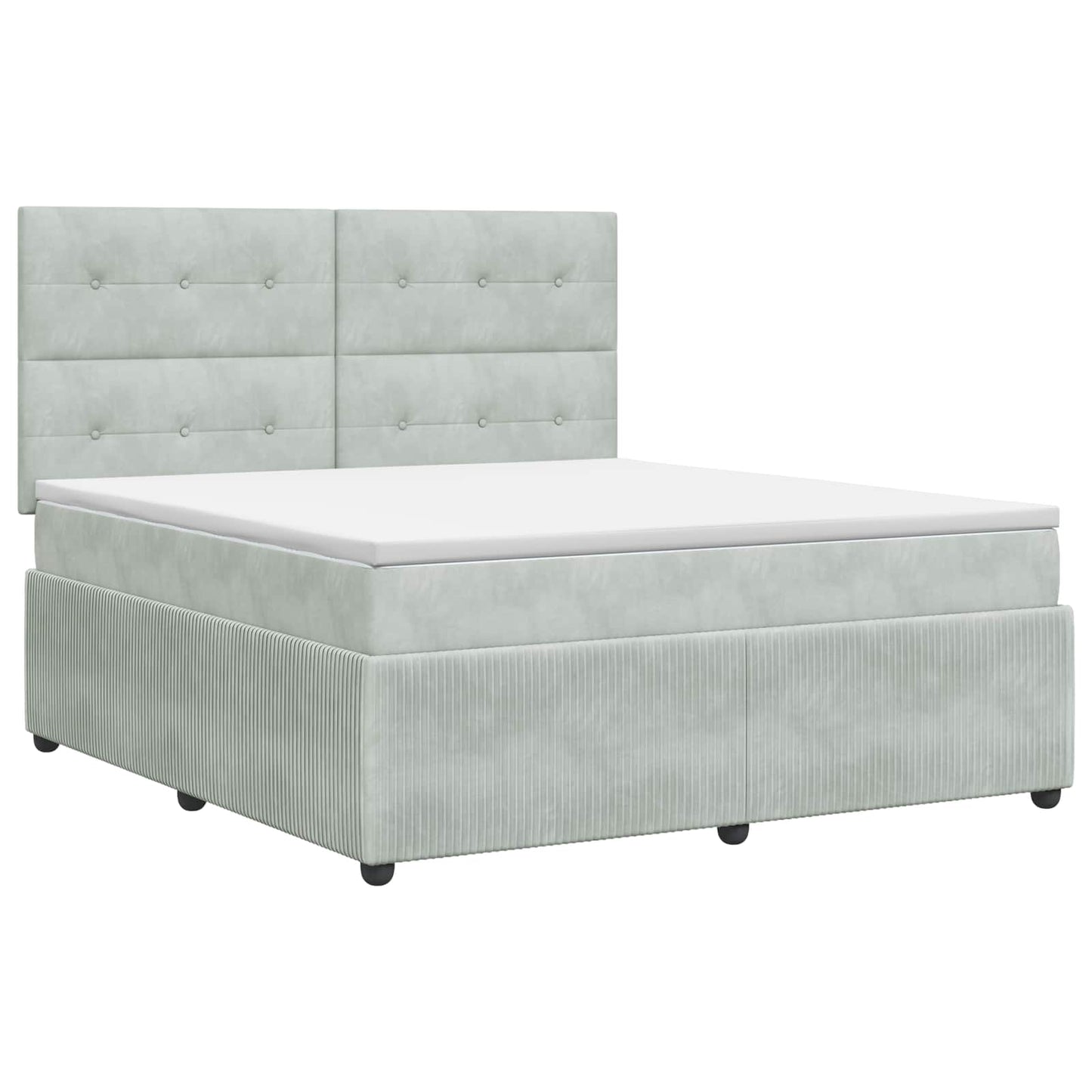 vidaXL Κρεβάτι box spring με στρώμα Ανοιχτό γκρι 140 x 200 cm Βελούδο
