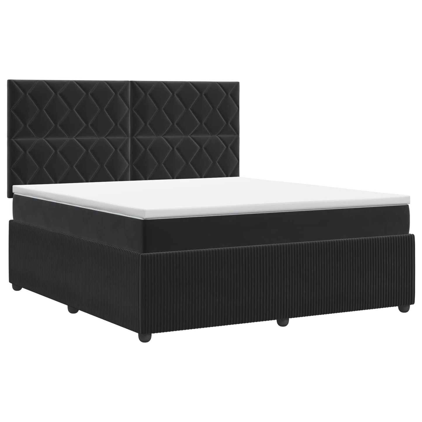vidaXL Κρεβάτι box spring με στρώμα Μαύρο 140 x 200 cm Βελούδο