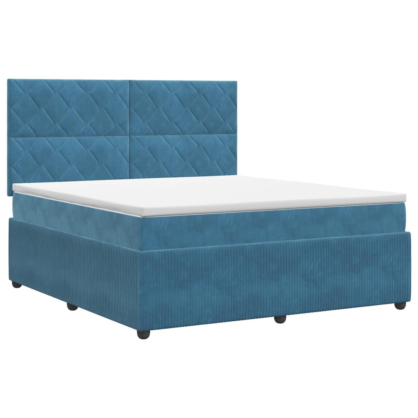 vidaXL Κρεβάτι box spring με στρώμα Μπλε 140 x 200 cm Βελούδο