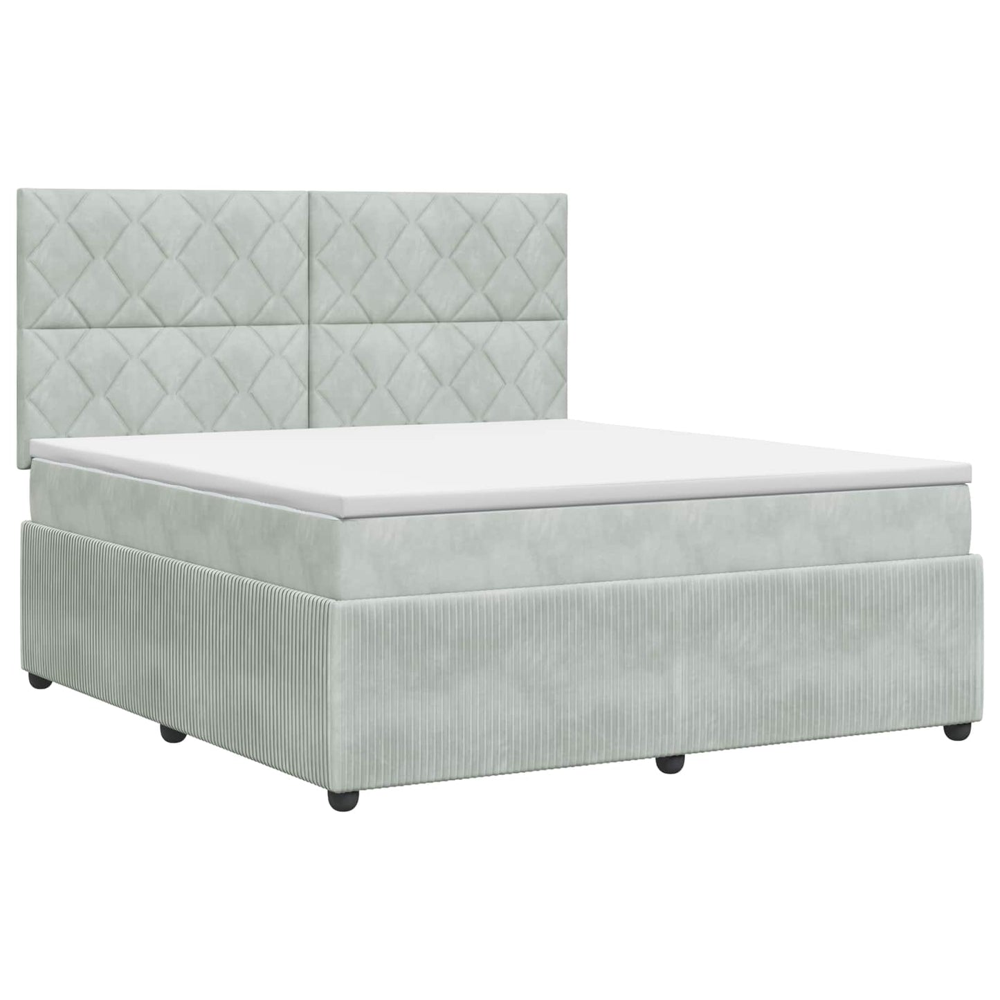 vidaXL Κρεβάτι box spring με στρώμα Ανοιχτό γκρι 160 x 200 cm Βελούδο