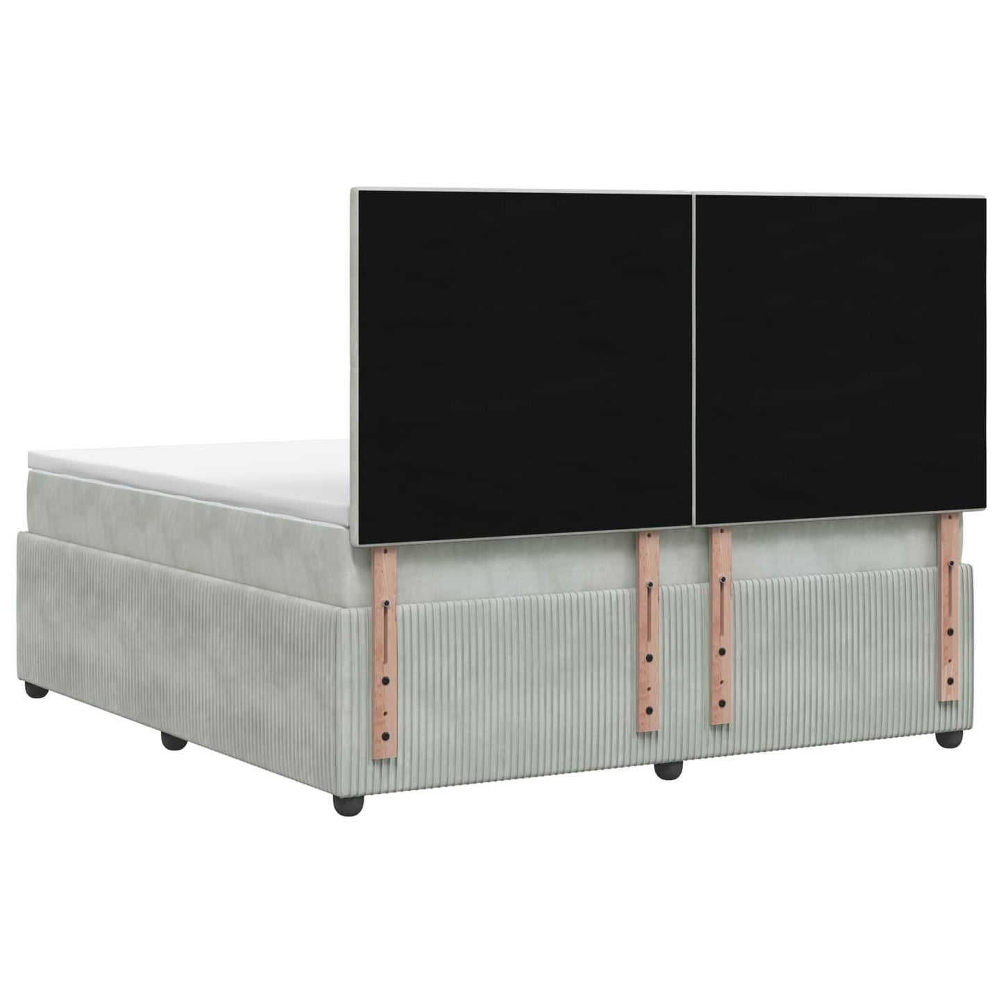 vidaXL Κρεβάτι box spring με στρώμα Ανοιχτό γκρι 180 x 200 cm Βελούδο