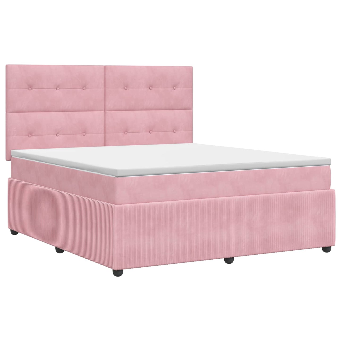 vidaXL Κρεβάτι box spring με στρώμα Ροζ 180 x 200 cm Βελούδο
