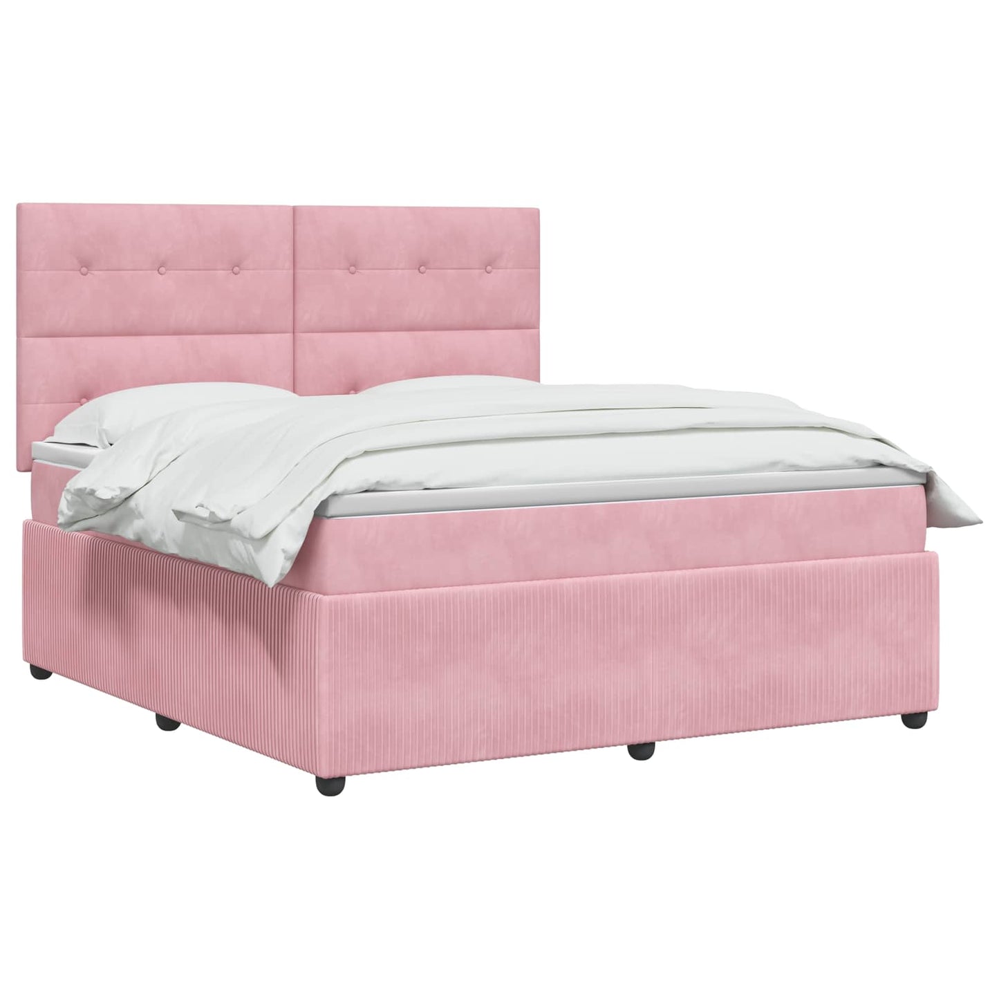 vidaXL Κρεβάτι box spring με στρώμα Ροζ 180 x 200 cm Βελούδο