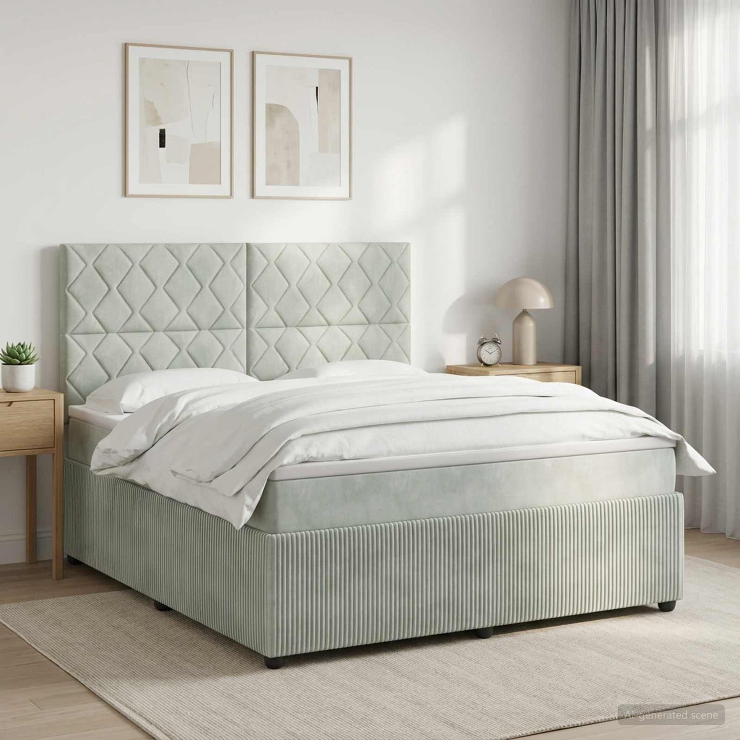 vidaXL Κρεβάτι box spring με στρώμα Ανοιχτό γκρι 160 x 200 cm Βελούδο