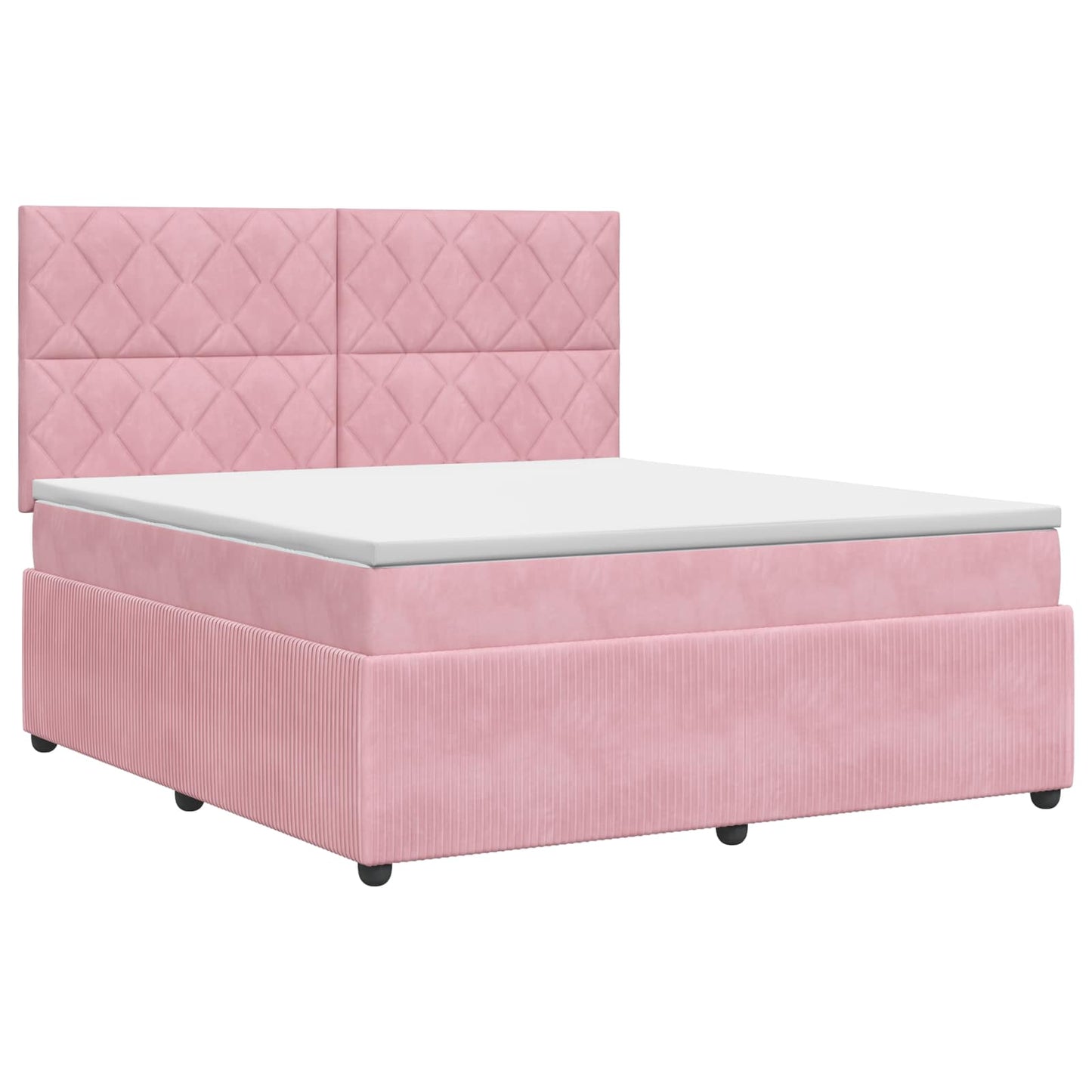 vidaXL Κρεβάτι box spring με στρώμα Ροζ 180 x 200 cm Βελούδο