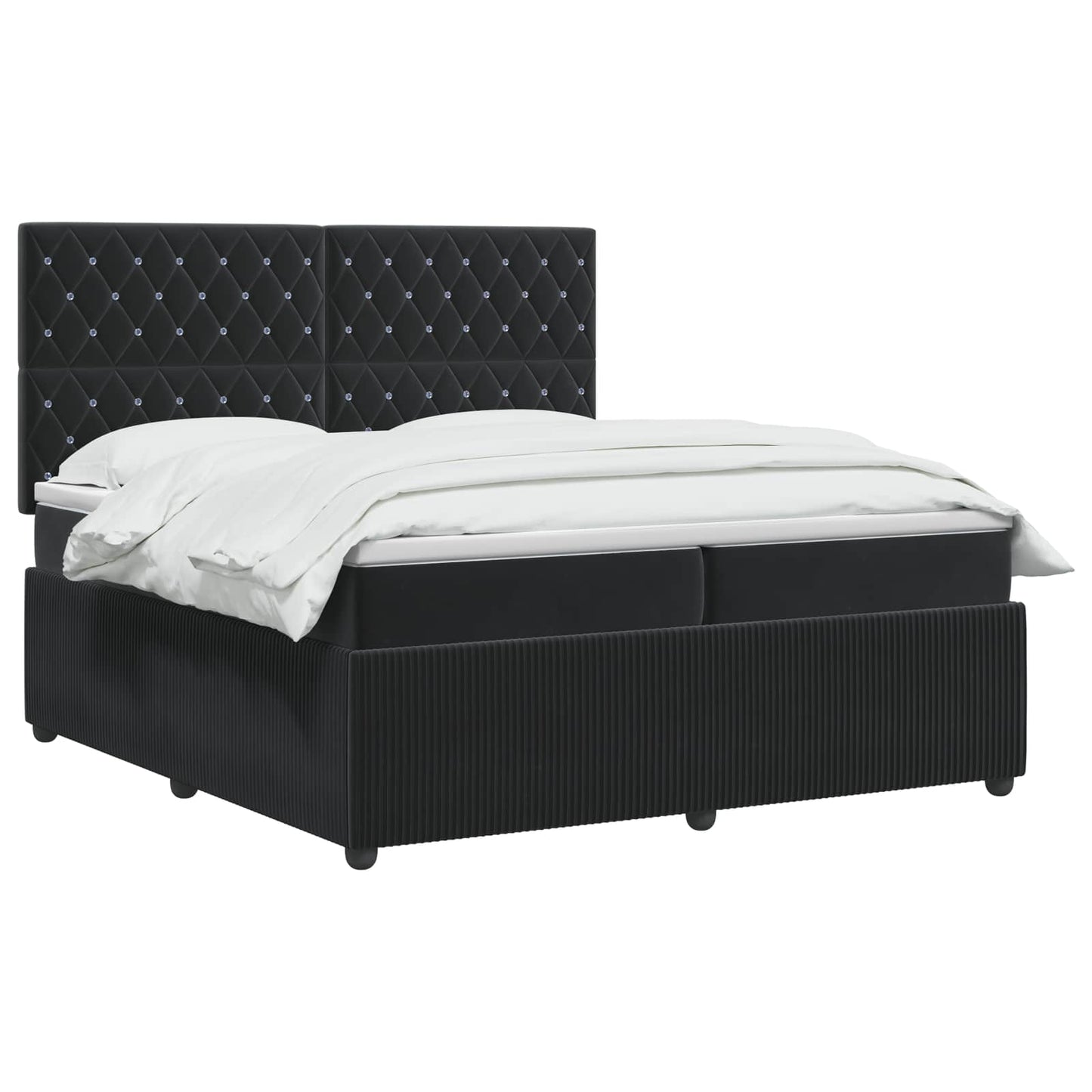 vidaXL Κρεβάτι box spring με στρώμα Μαύρο 200 x 200 cm Βελούδο